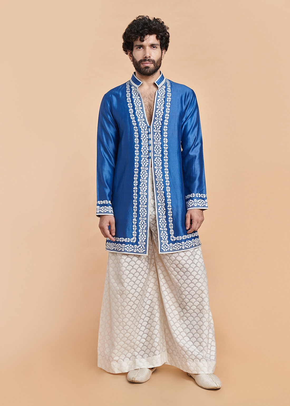 Blue Applique Kurta