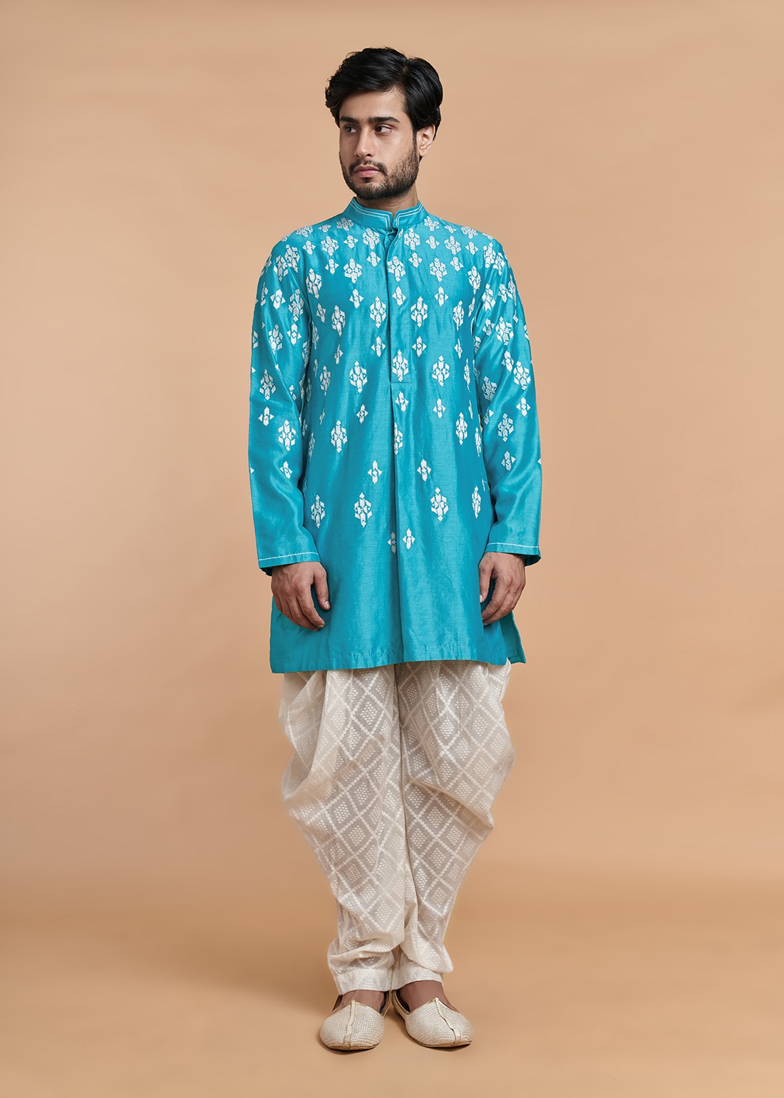 Turquoise Applique Kurta