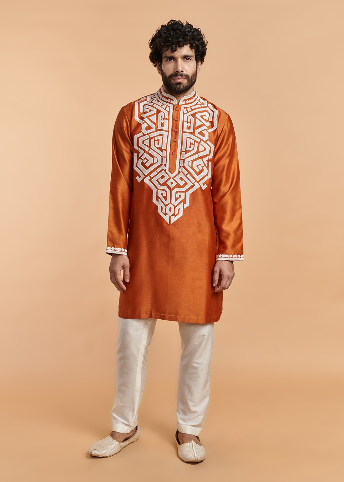 Rust Applique Kurta