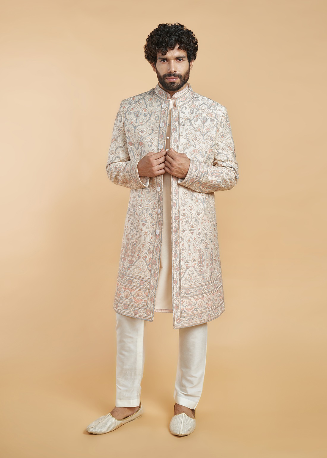 Peach Azoic Sherwani