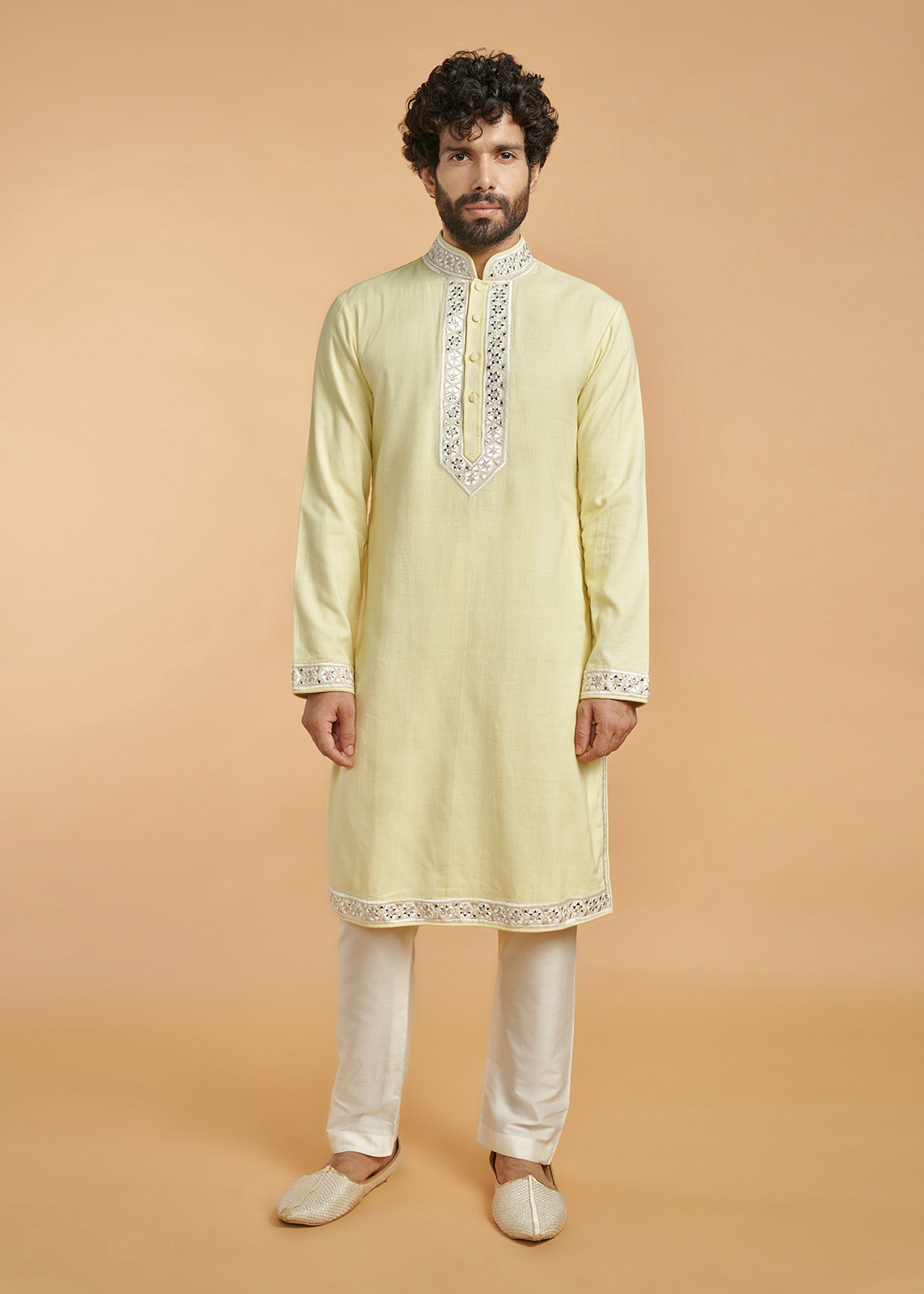 Yellow Resham Abla Kurta