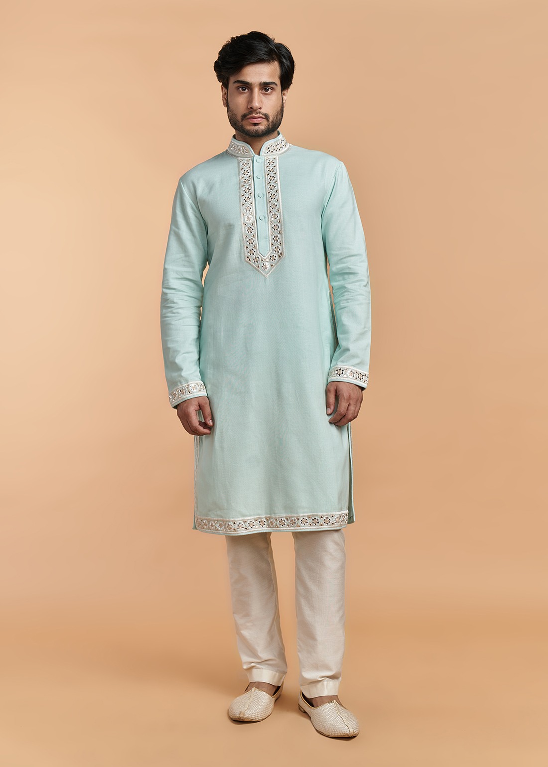 Blue Resham Abla Kurta
