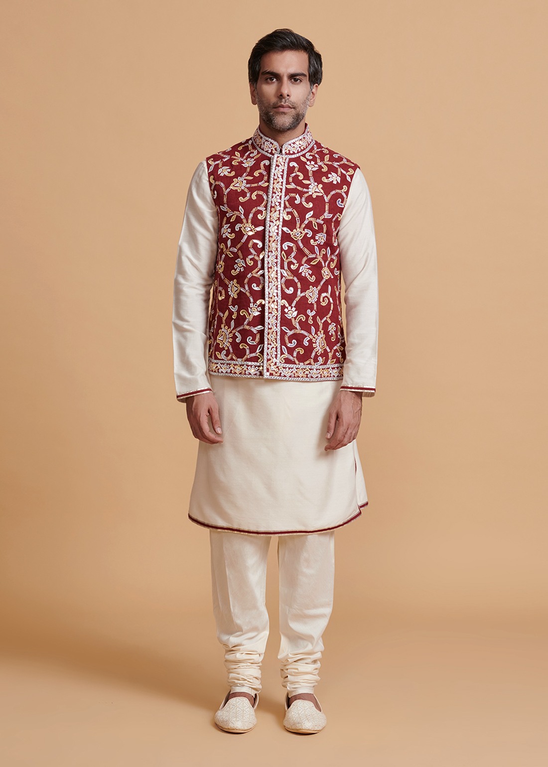 Maroon Floral Kurta