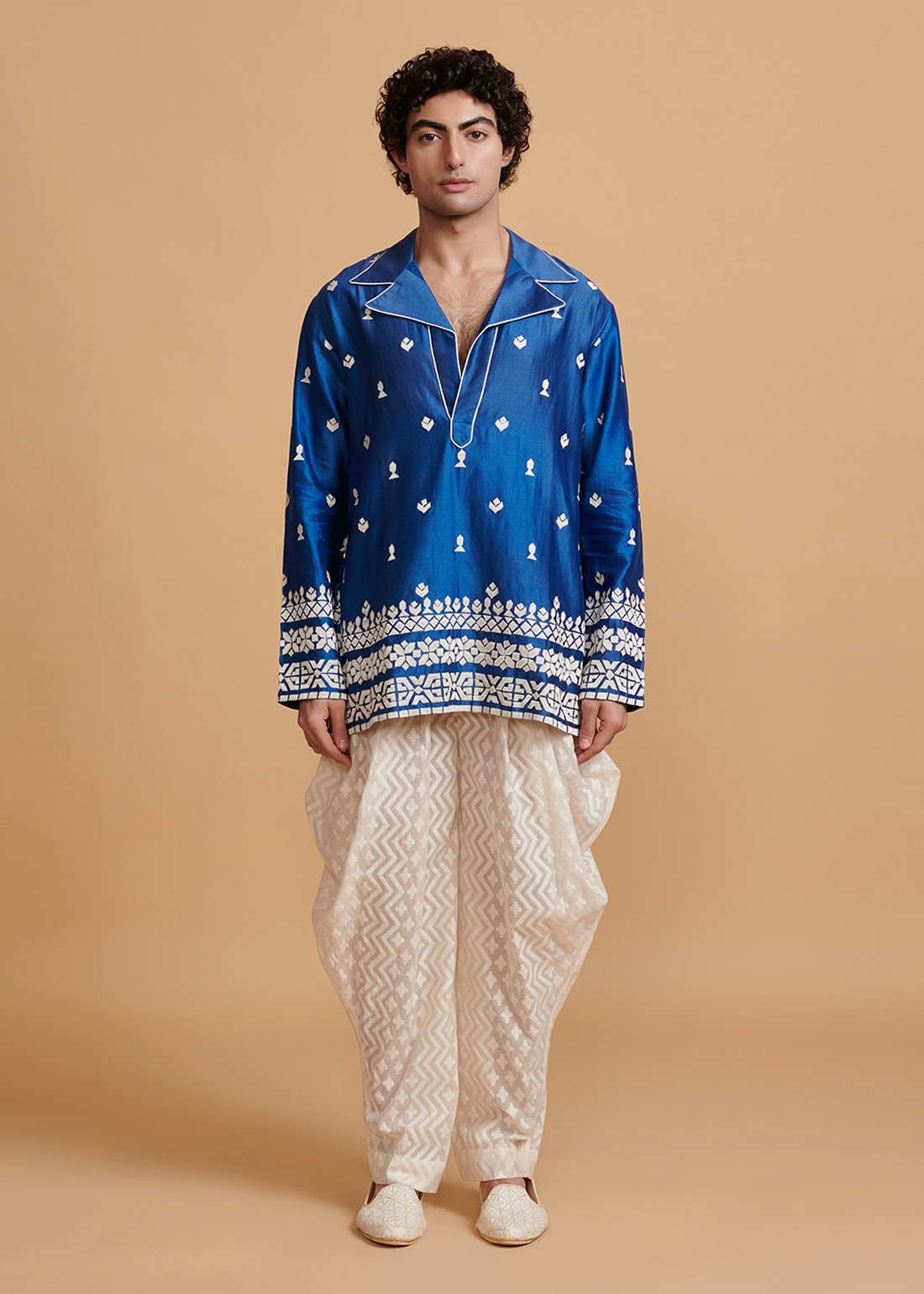 Blue Applique Kurta