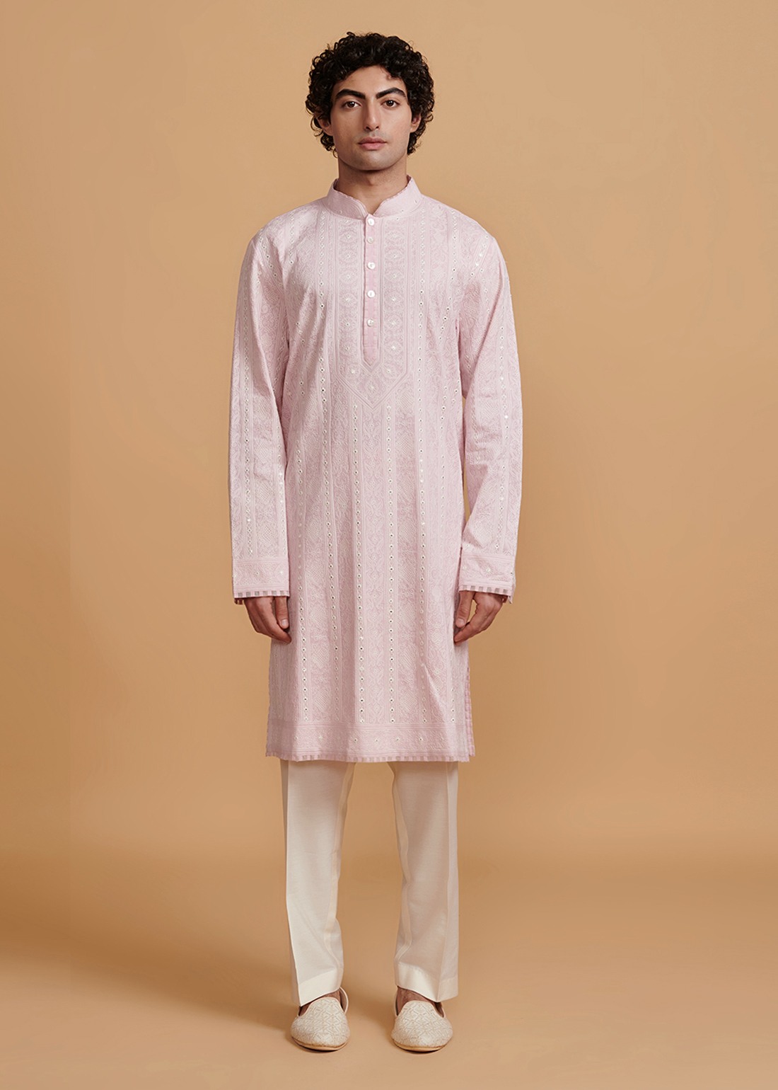 Pink Bakhia Kurta