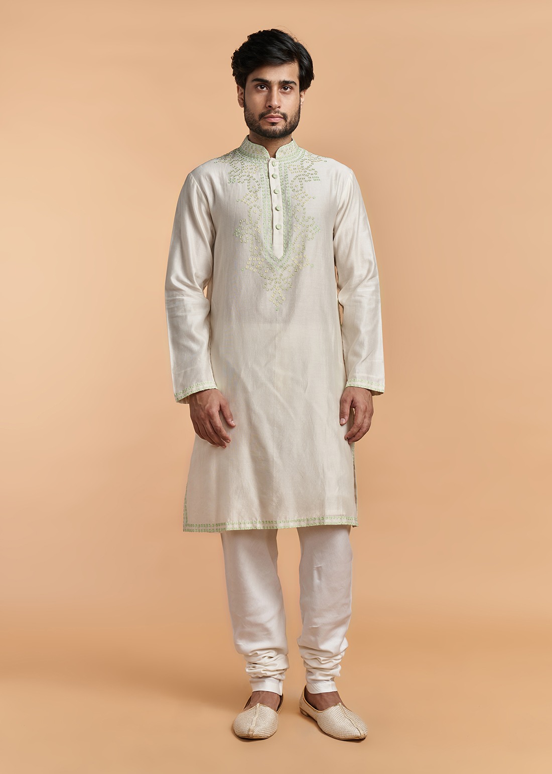 Off White Bandhini Kurta