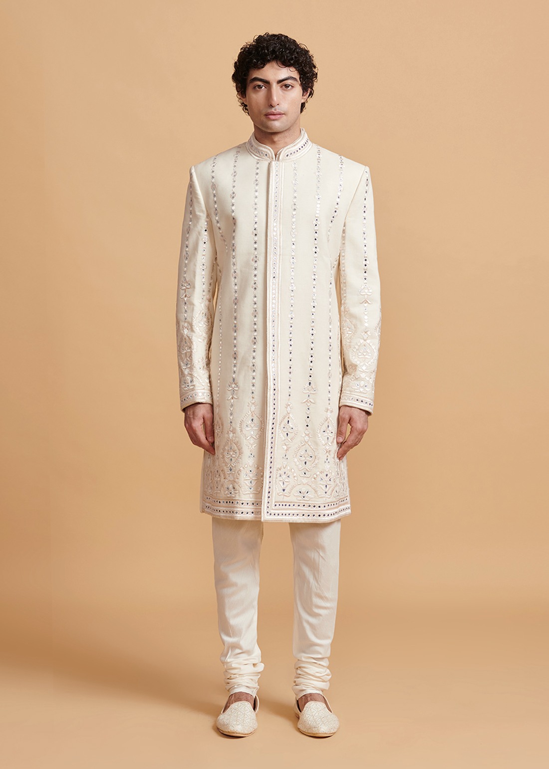 Off White Resham Vasli Sherwani
