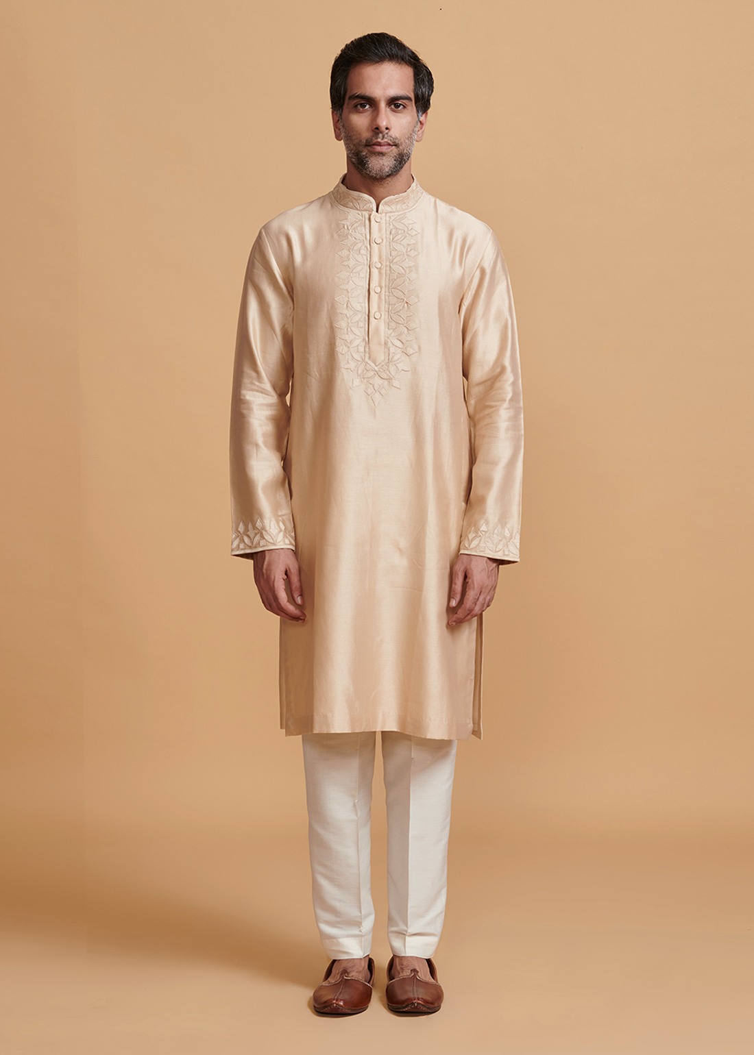Beige Resham Kurta