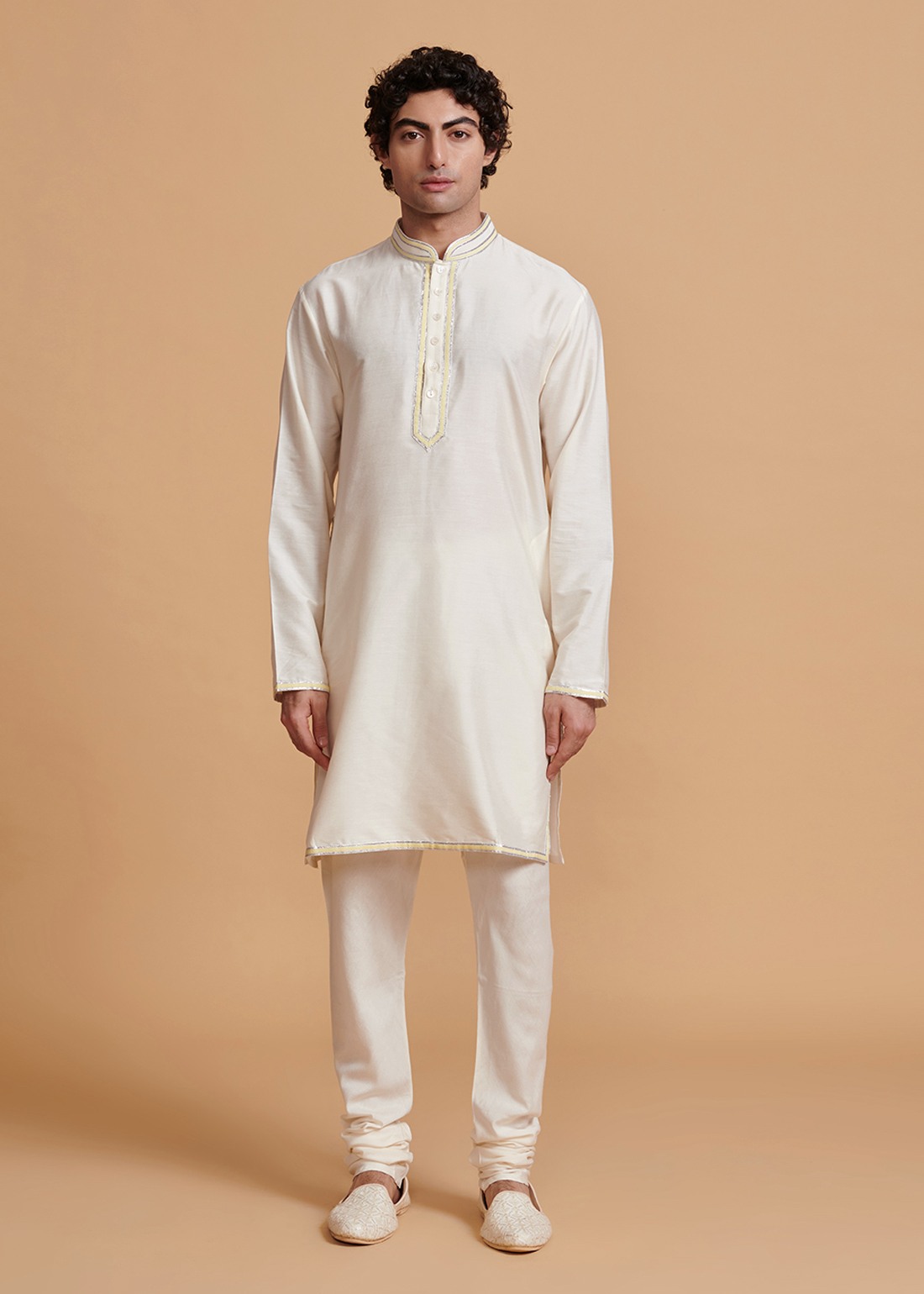 Off White Aztec Kurta