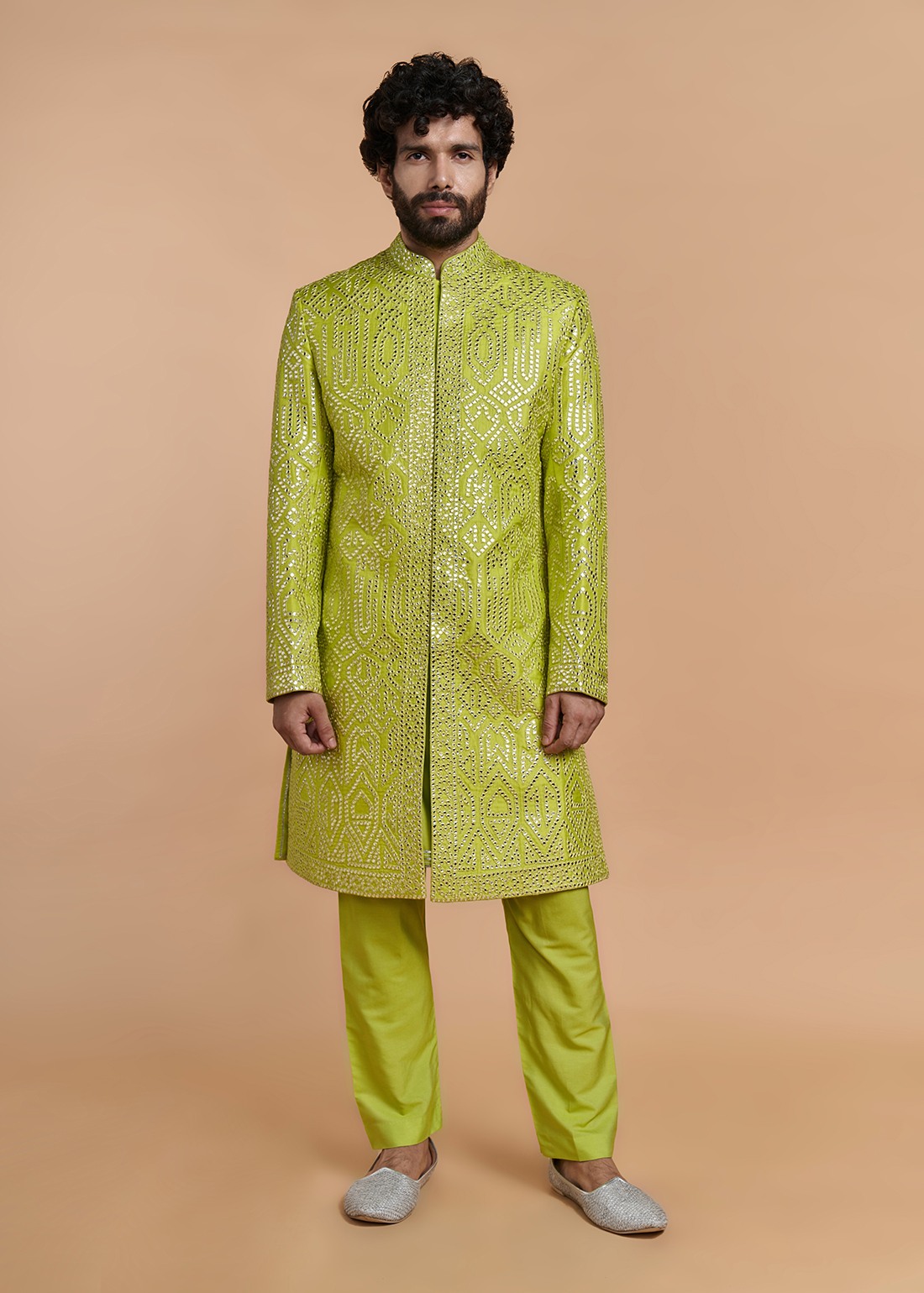 Green Aztec Sherwani