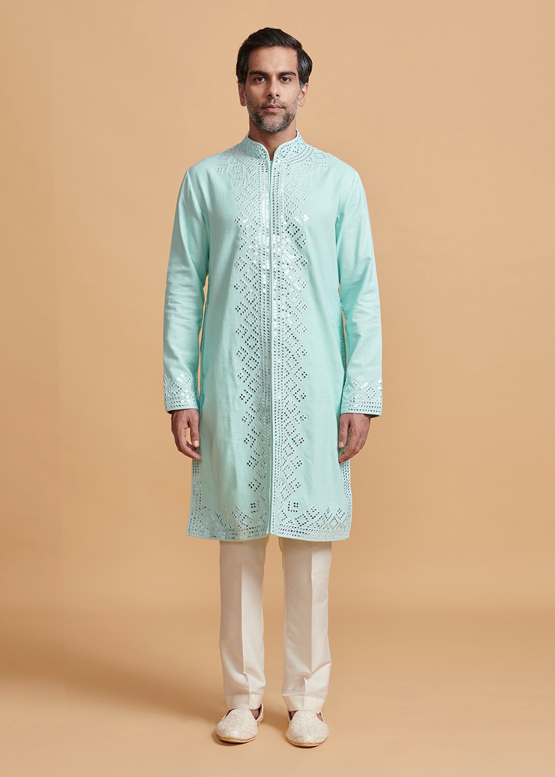 Aqua Jaali Mirror Kurta