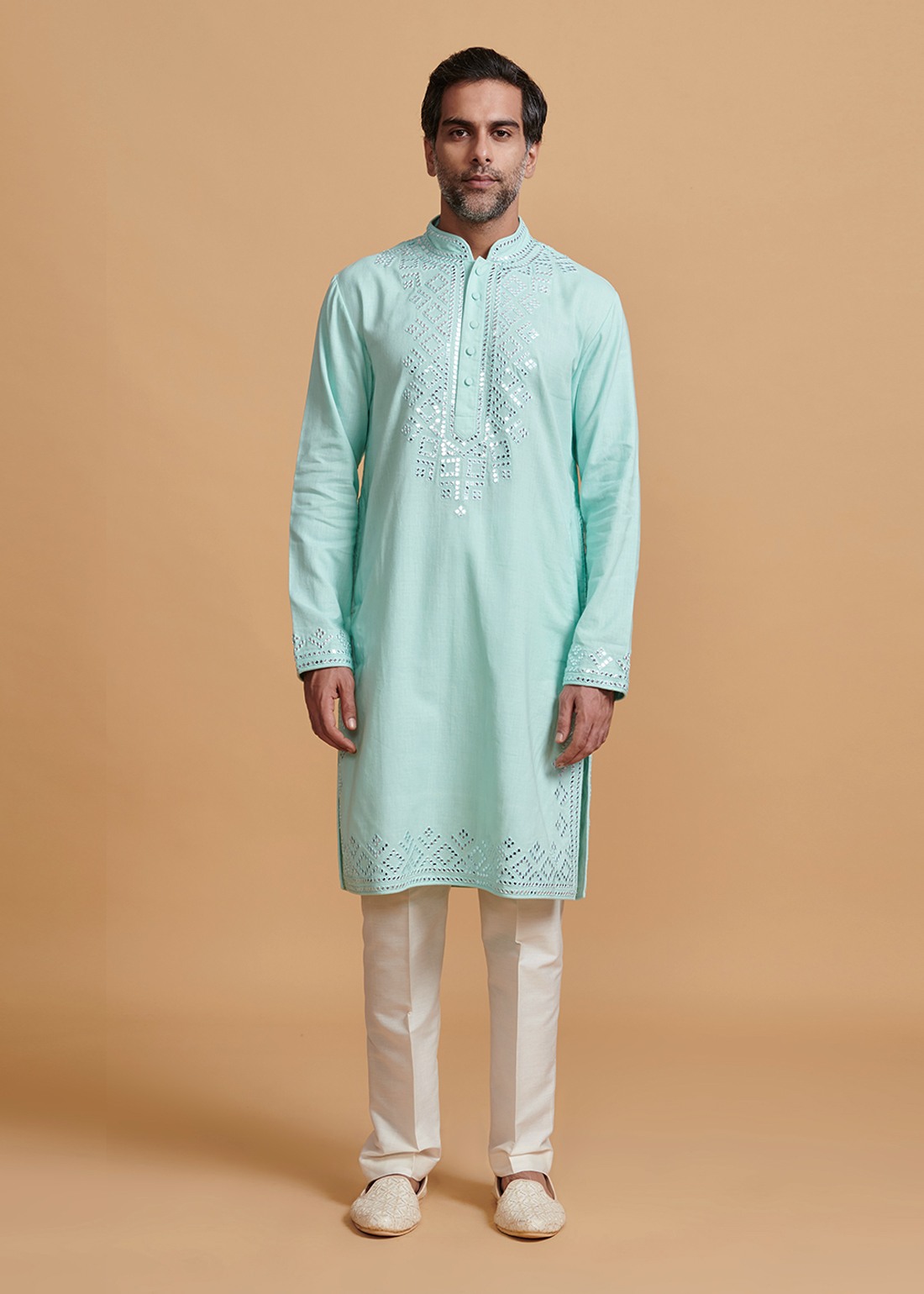 Aqua Jaali Mirror Kurta