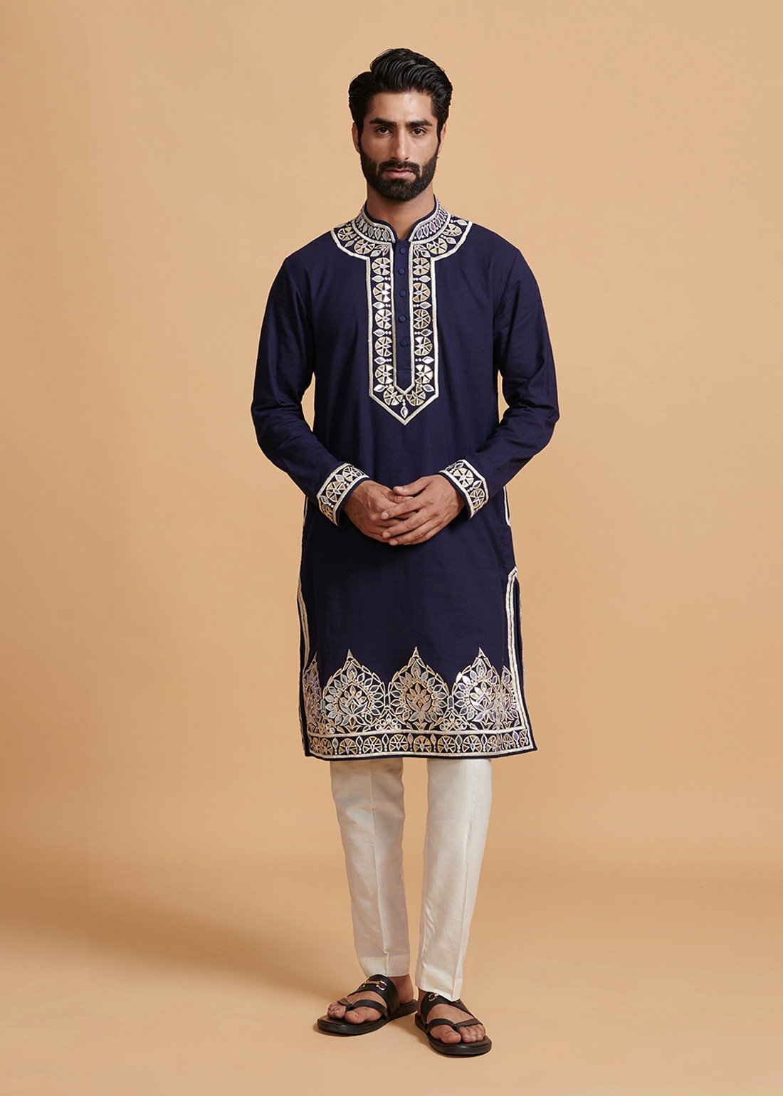 Navy Blue Mirror Kurta