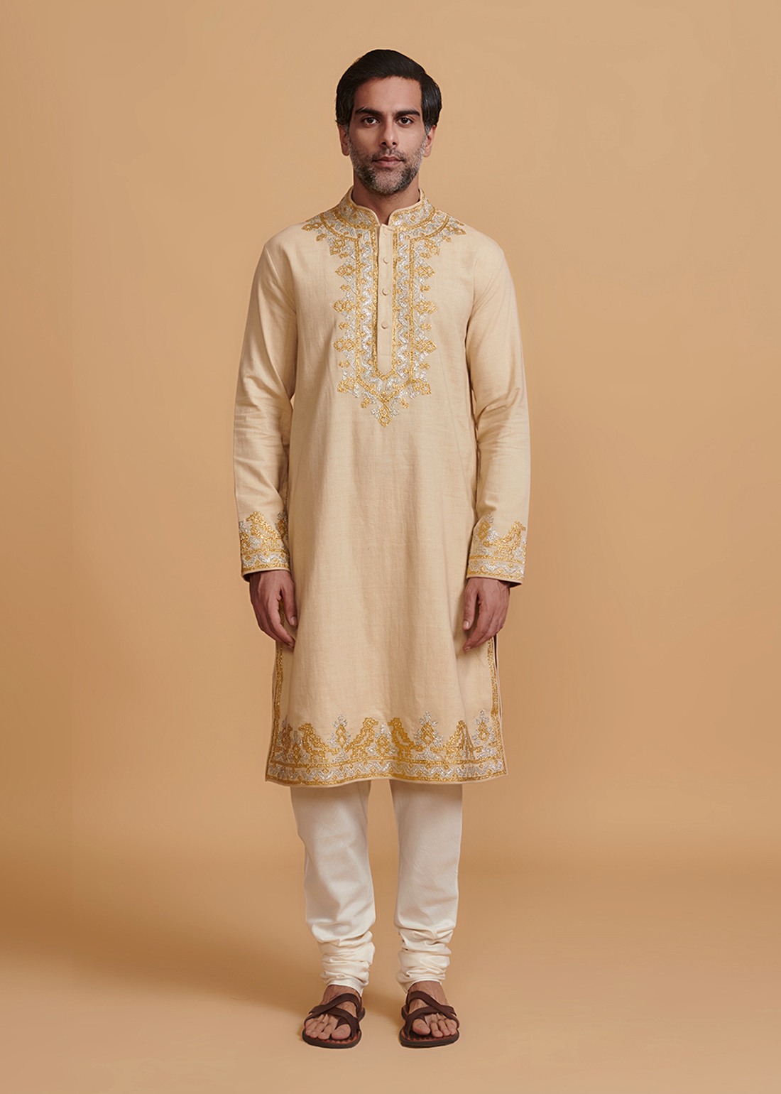 Beige Gota Kurta