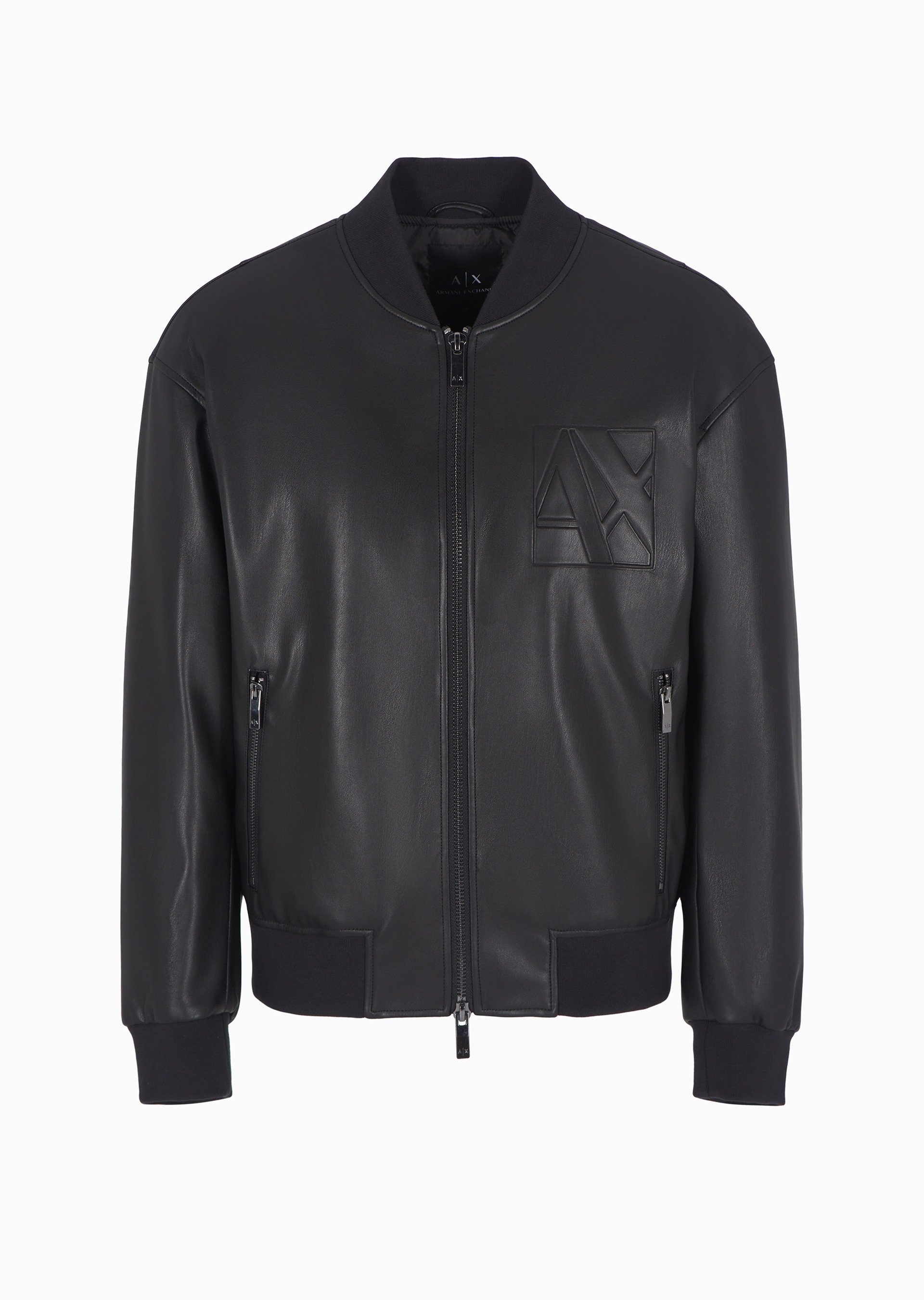 Armani exchange leather jacket mens cheap