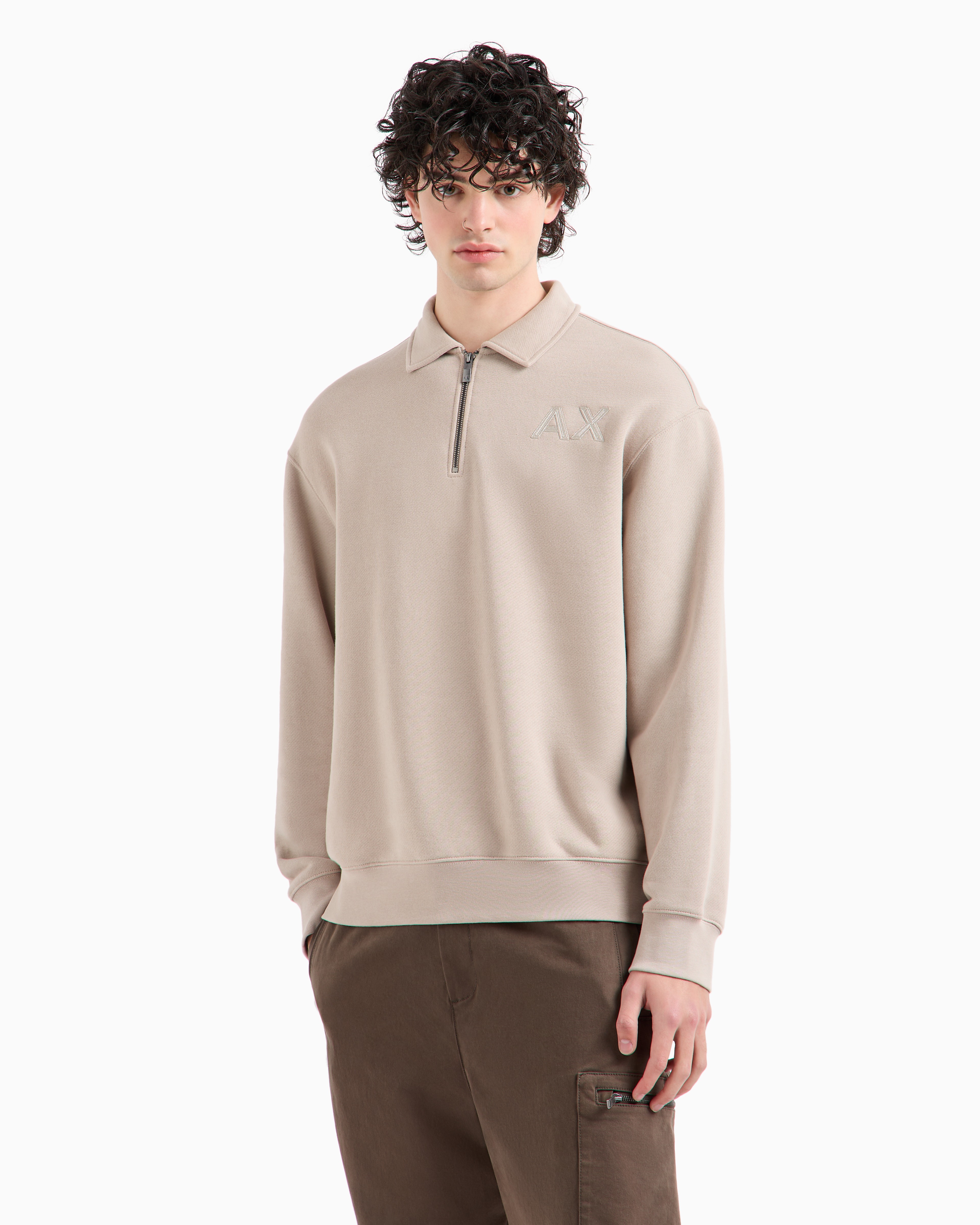 Quilted Logo Regular Fit String Sweatshirt