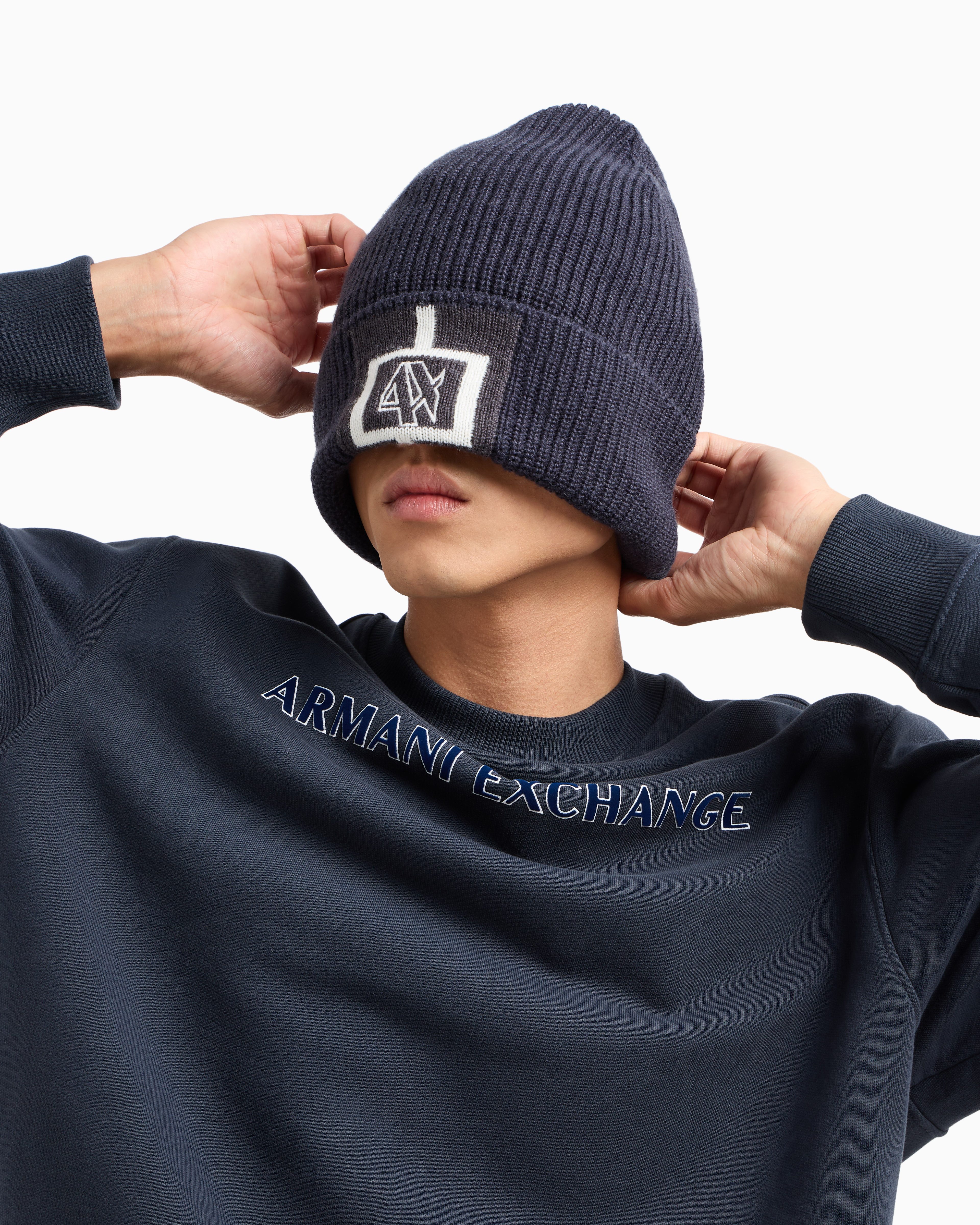 Armani exchange blue hoodie best sale