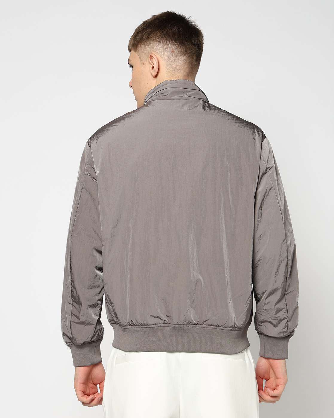 Men Grey Signature Regular Fit Front Open Jackets