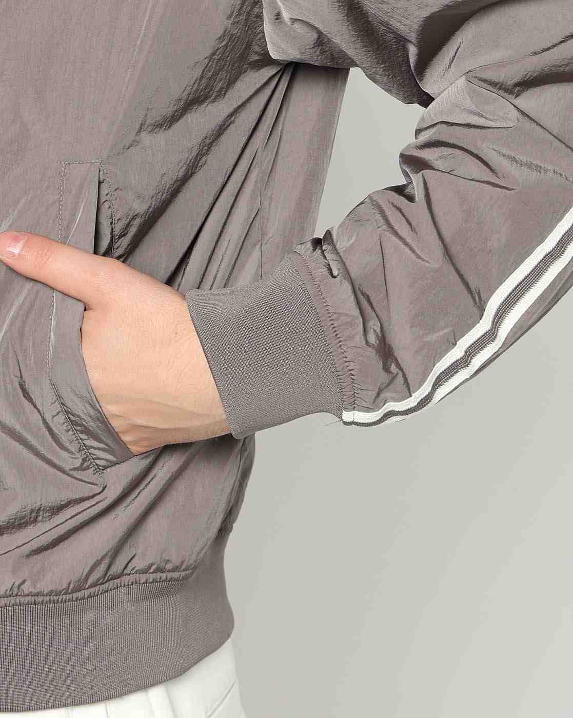 Men Grey Signature Regular Fit Front Open Jackets