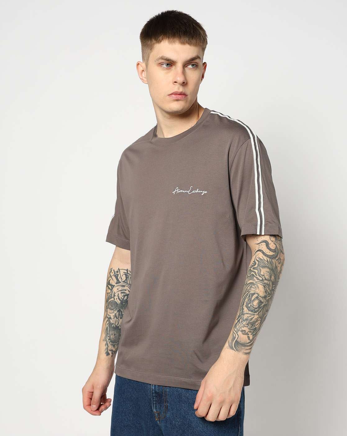 Men Grey Signature Regular + Fit T-Shirts