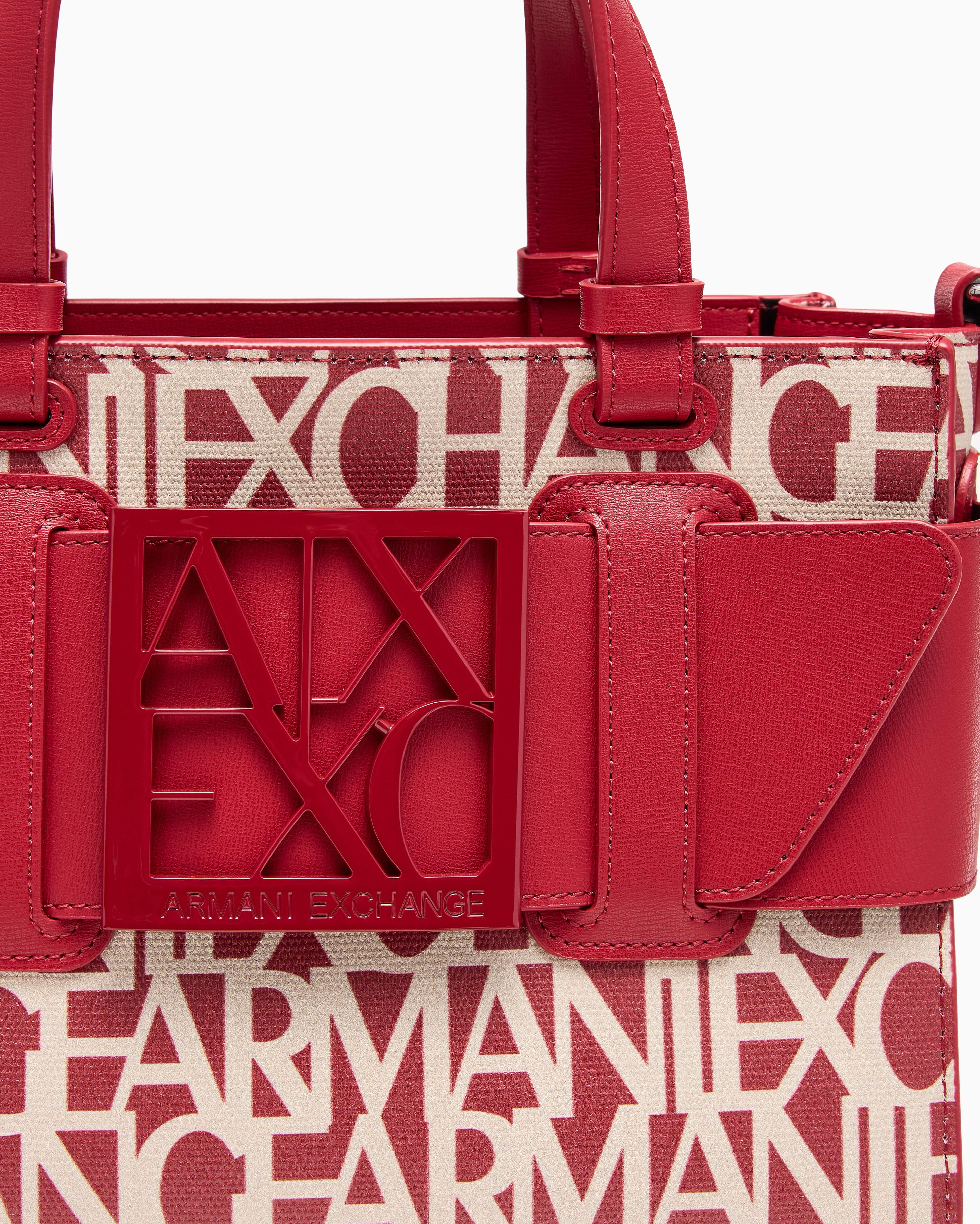Women's Red Susy Monogram Shopping Bag