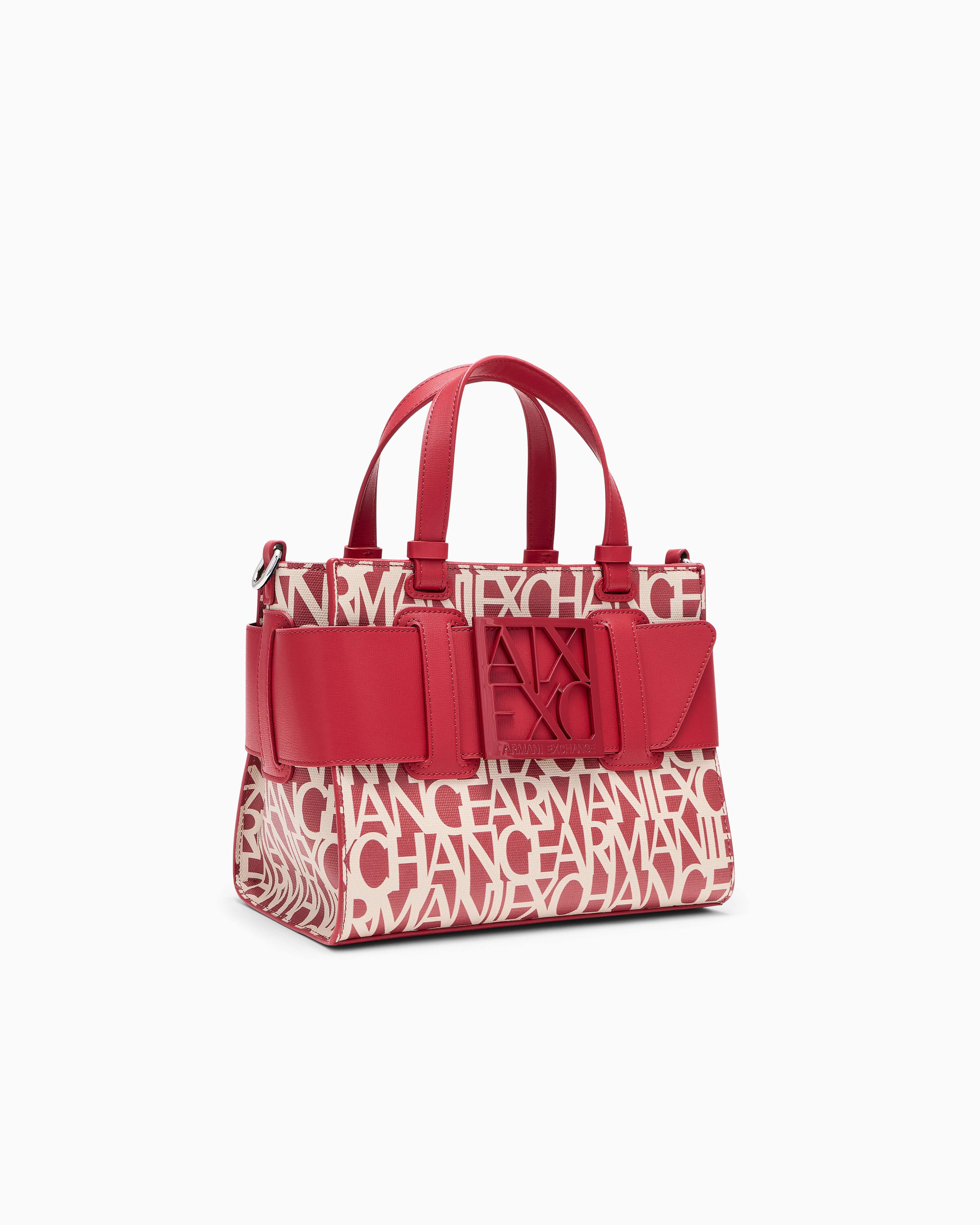 Women's Red Susy Monogram Shopping Bag
