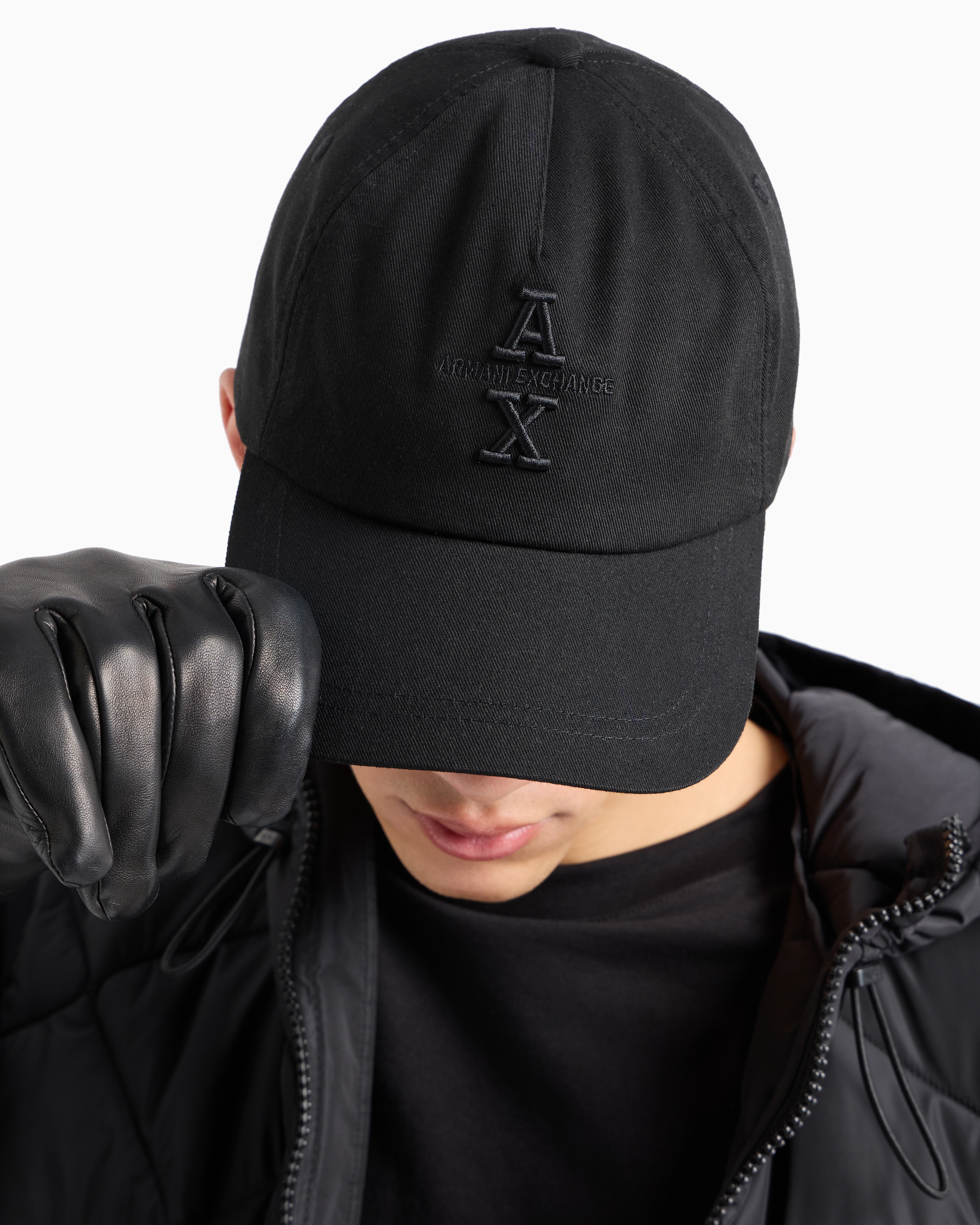 Armani leather cap new arrivals