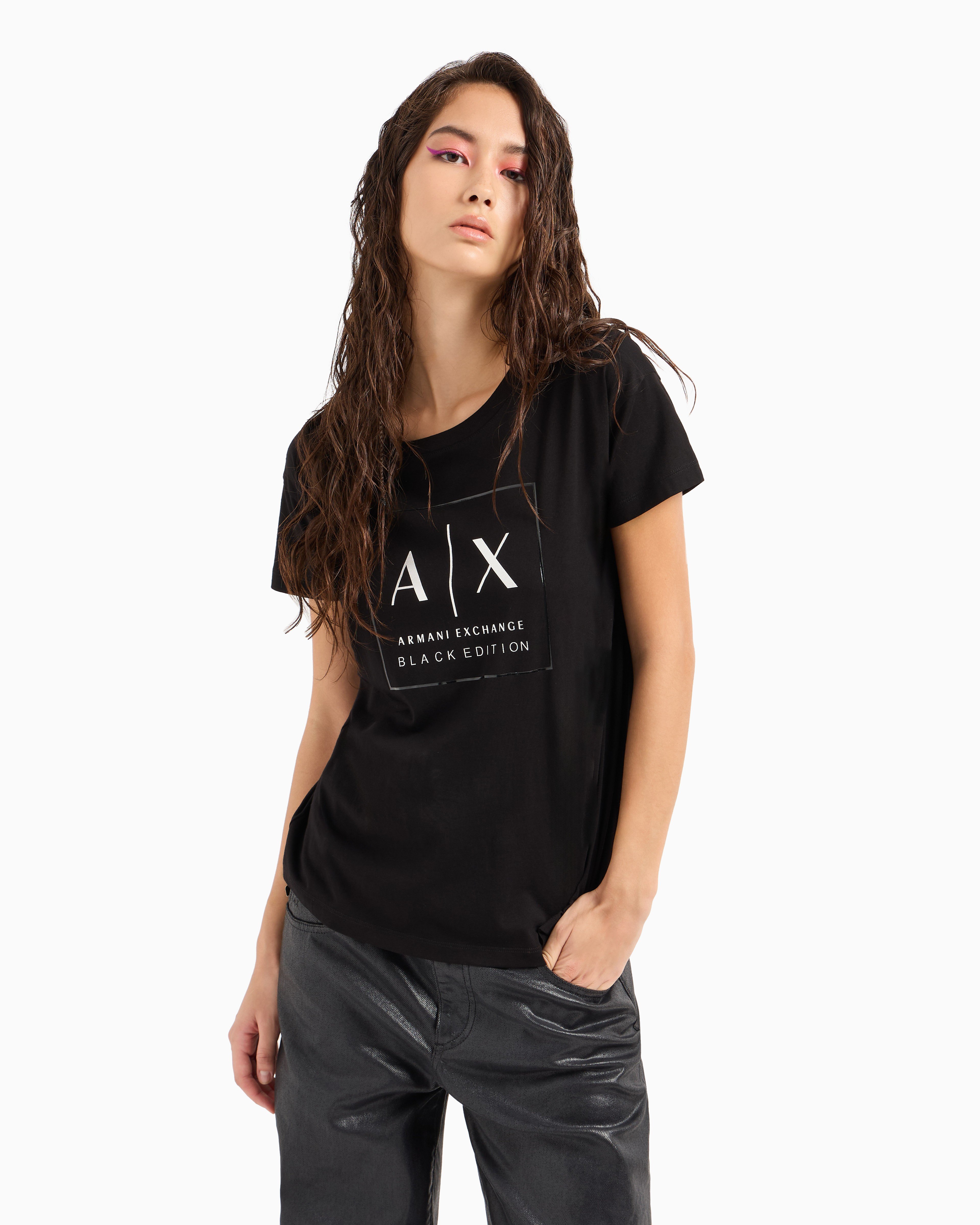 Armani exchange black t shirt 2025