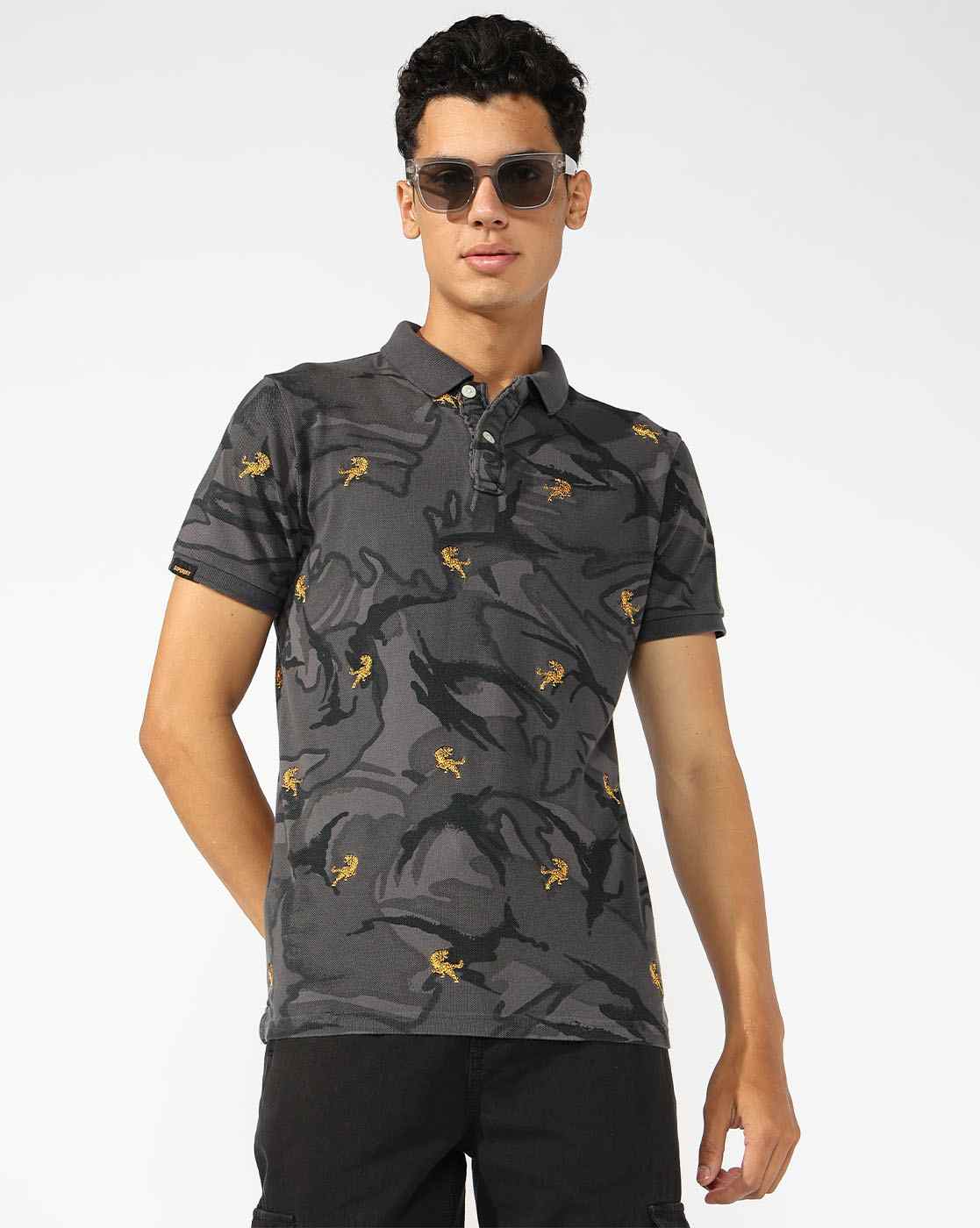 TIGER AOE CAMO PIQUE POLO