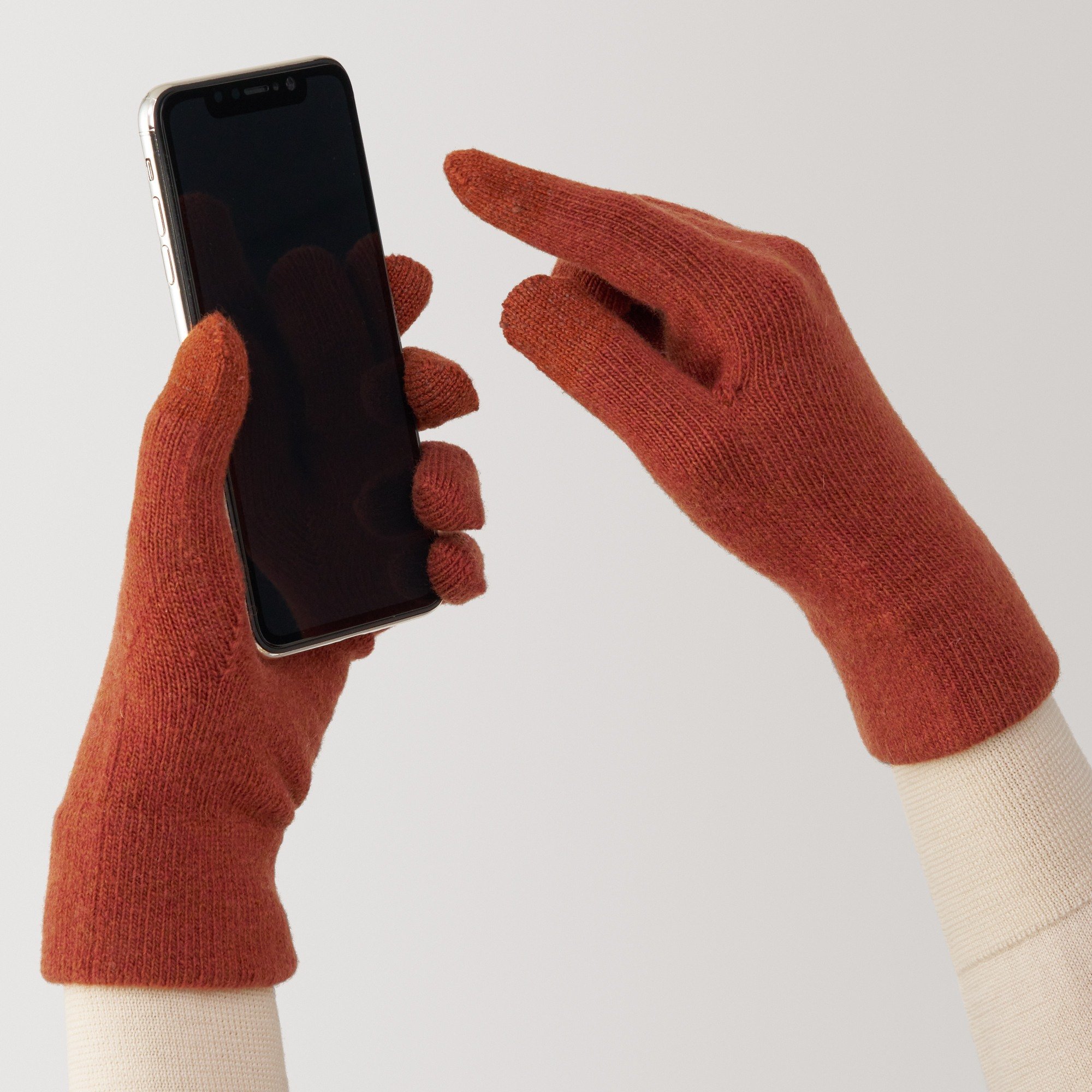 MUJI | Wool blend backside brushed Touchscreen gloves