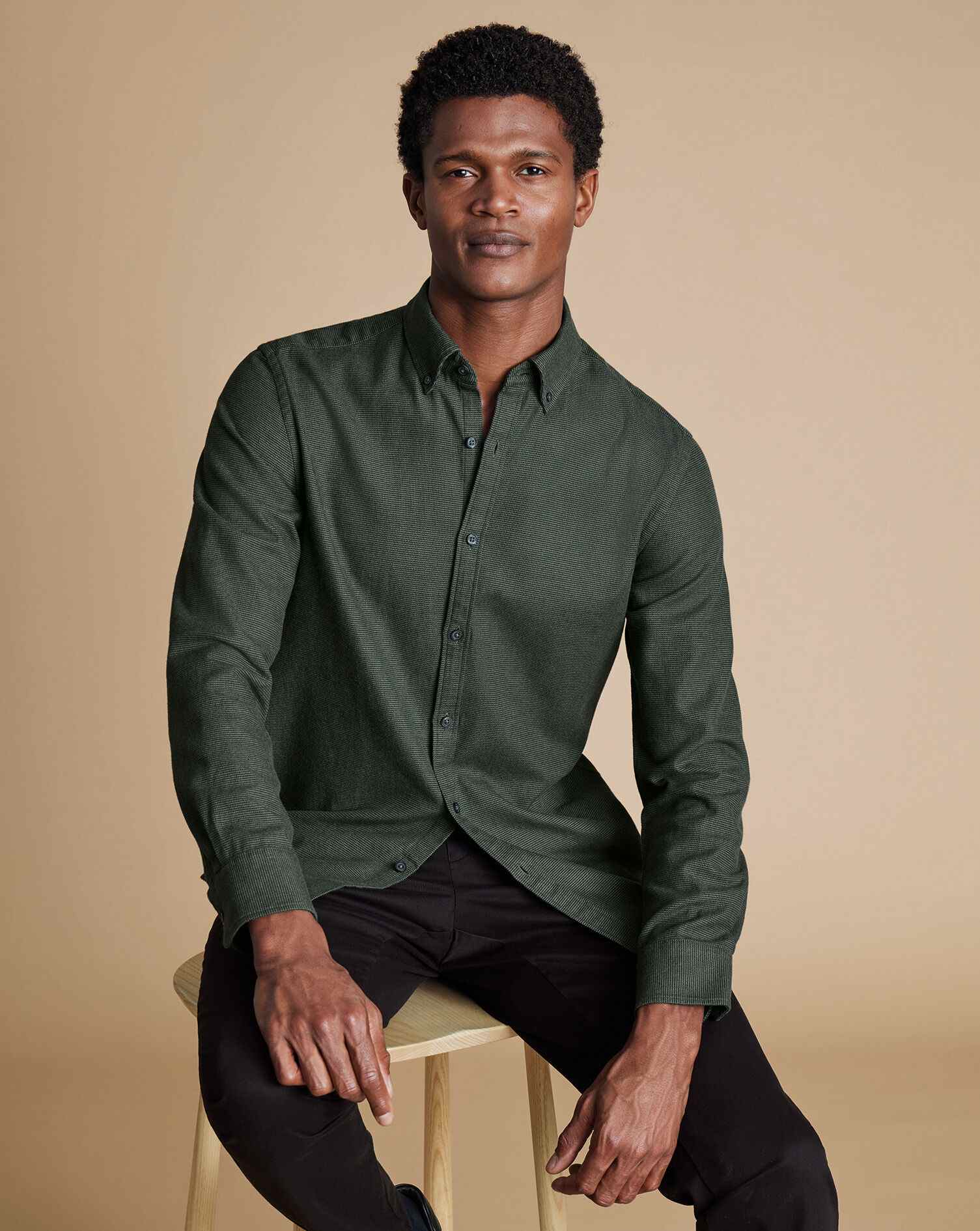 Dobby Flannel Shirt - Sage Green