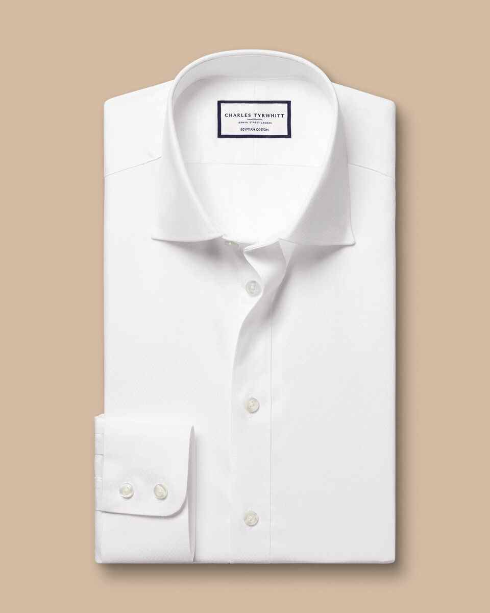 Luxury Ascot Weave Shirt - White