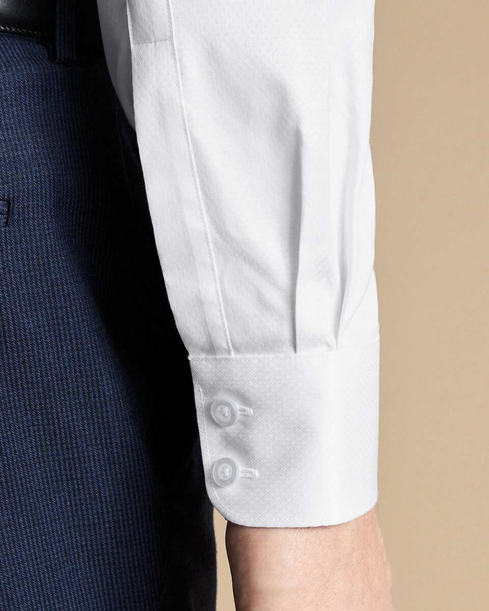 Luxury Ascot Weave Shirt - White