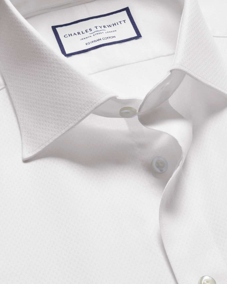 Luxury Ascot Weave Shirt - White