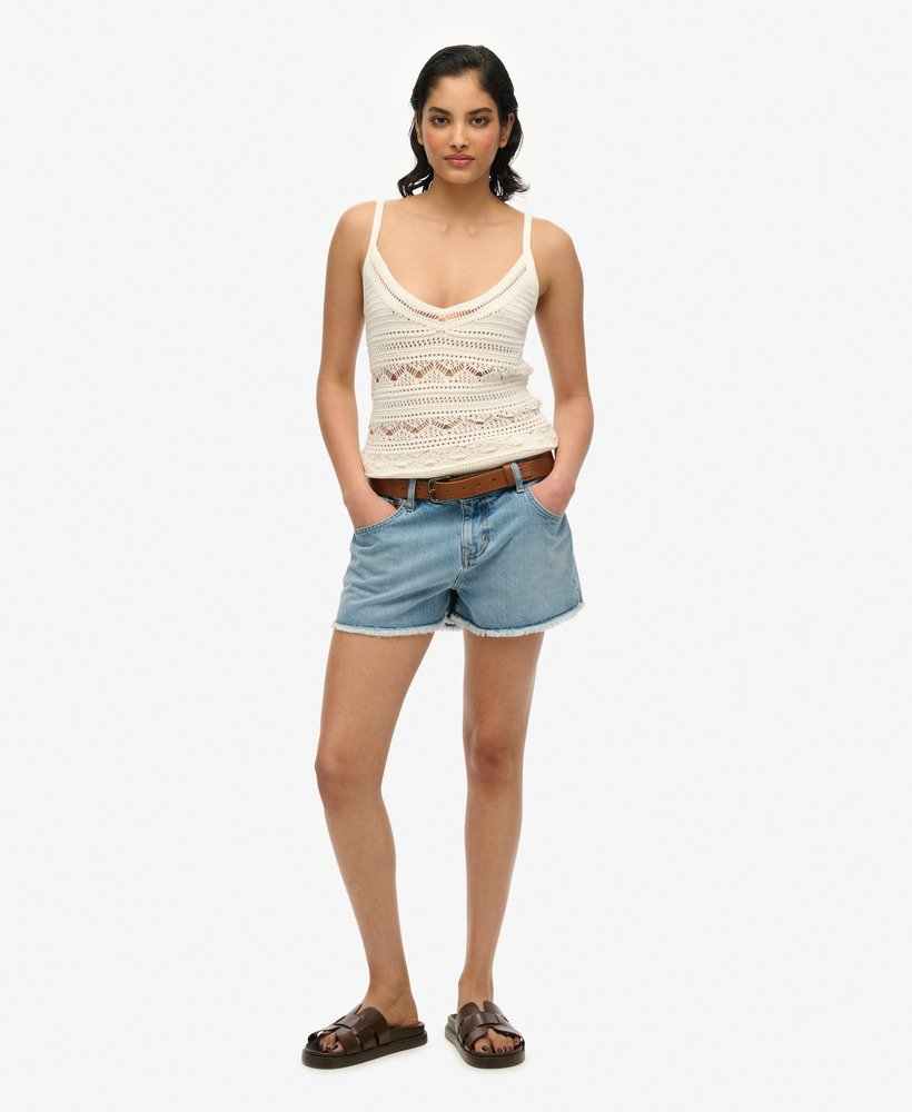 MID RISE DENIM HOT SHORT