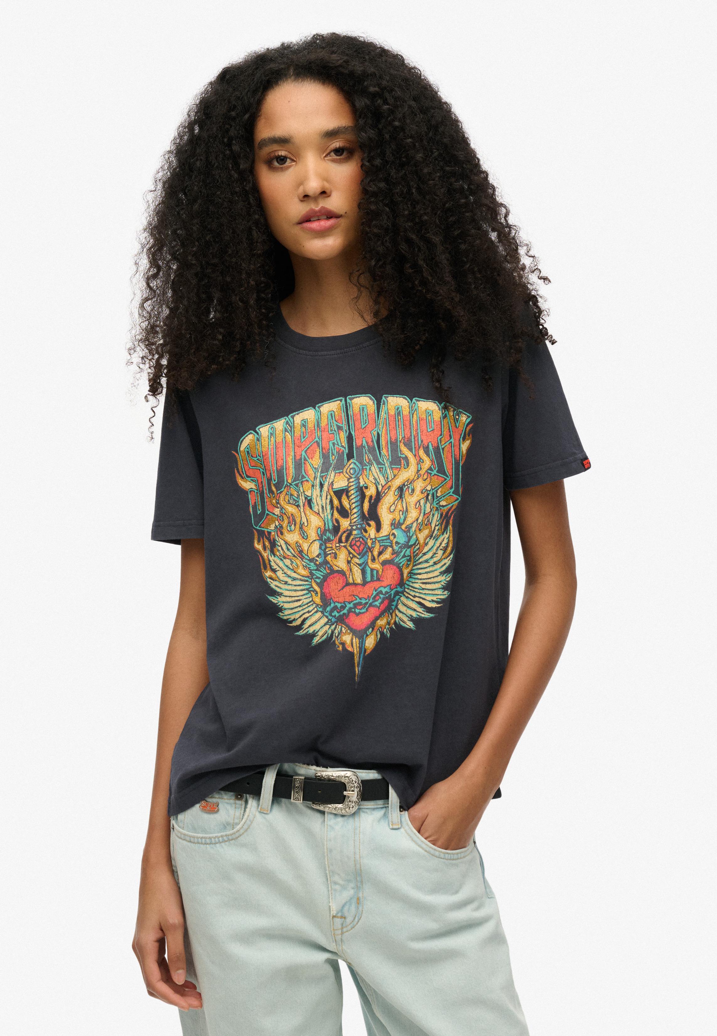 BIKER ROCK GRAPHIC RELAXED TEE