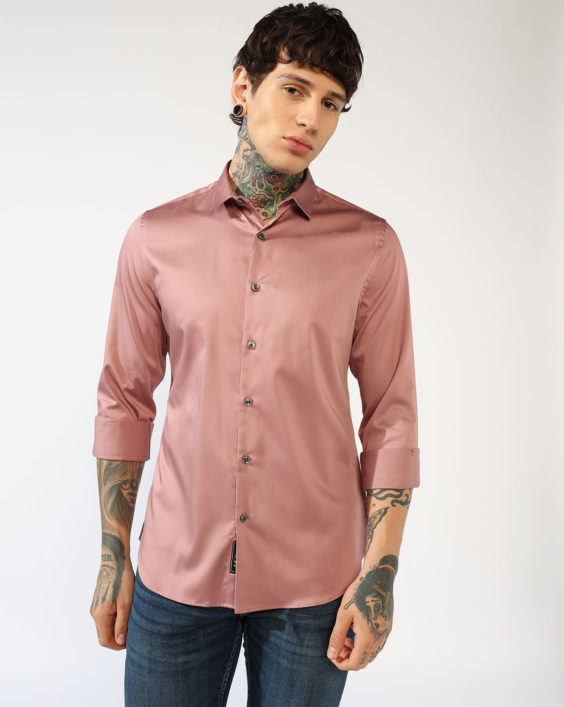 GAS | Long Sleeve Slim Fit Curved Hem Shirt