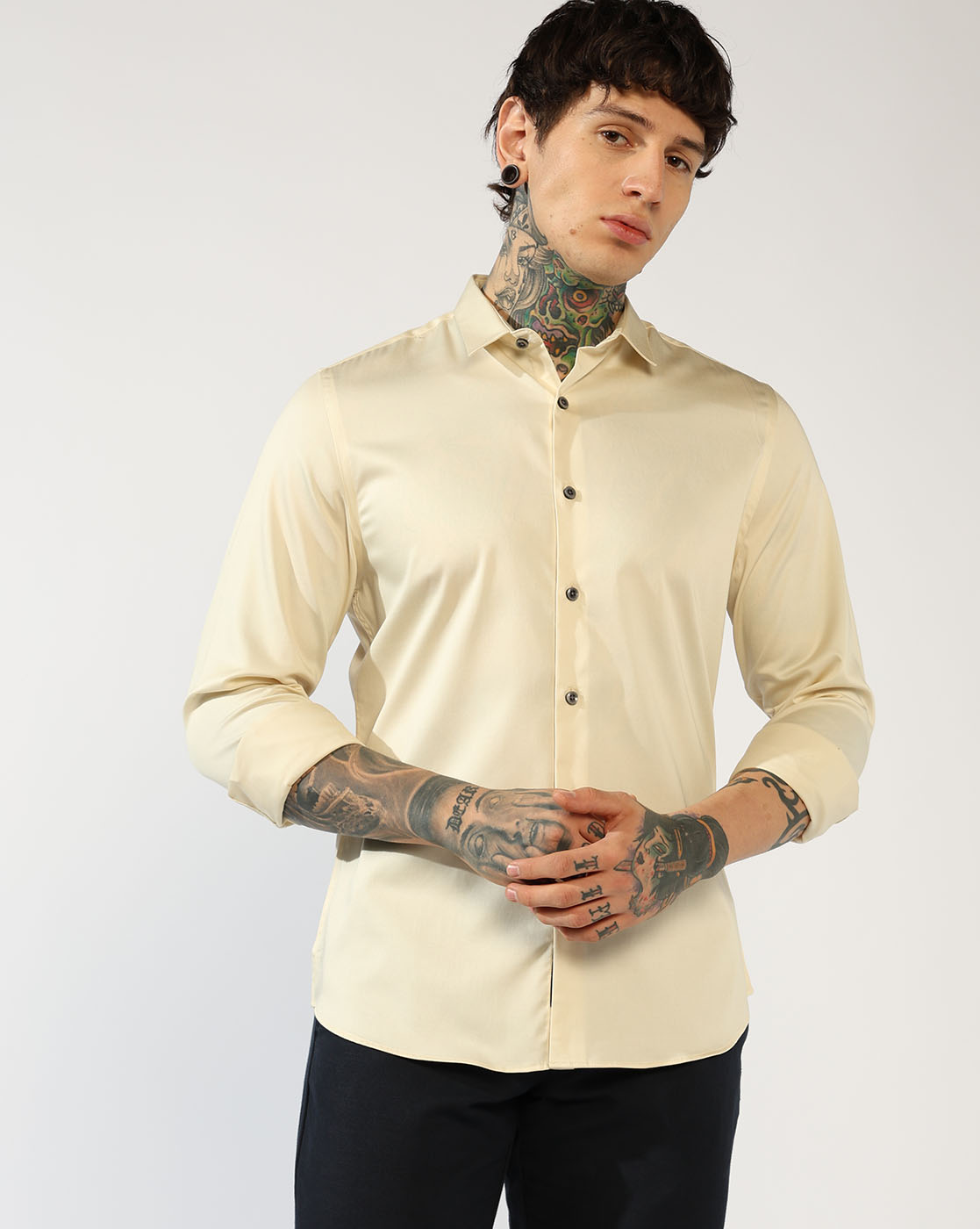 GAS | Long Sleeve Slim fit Curved Hem Shirt