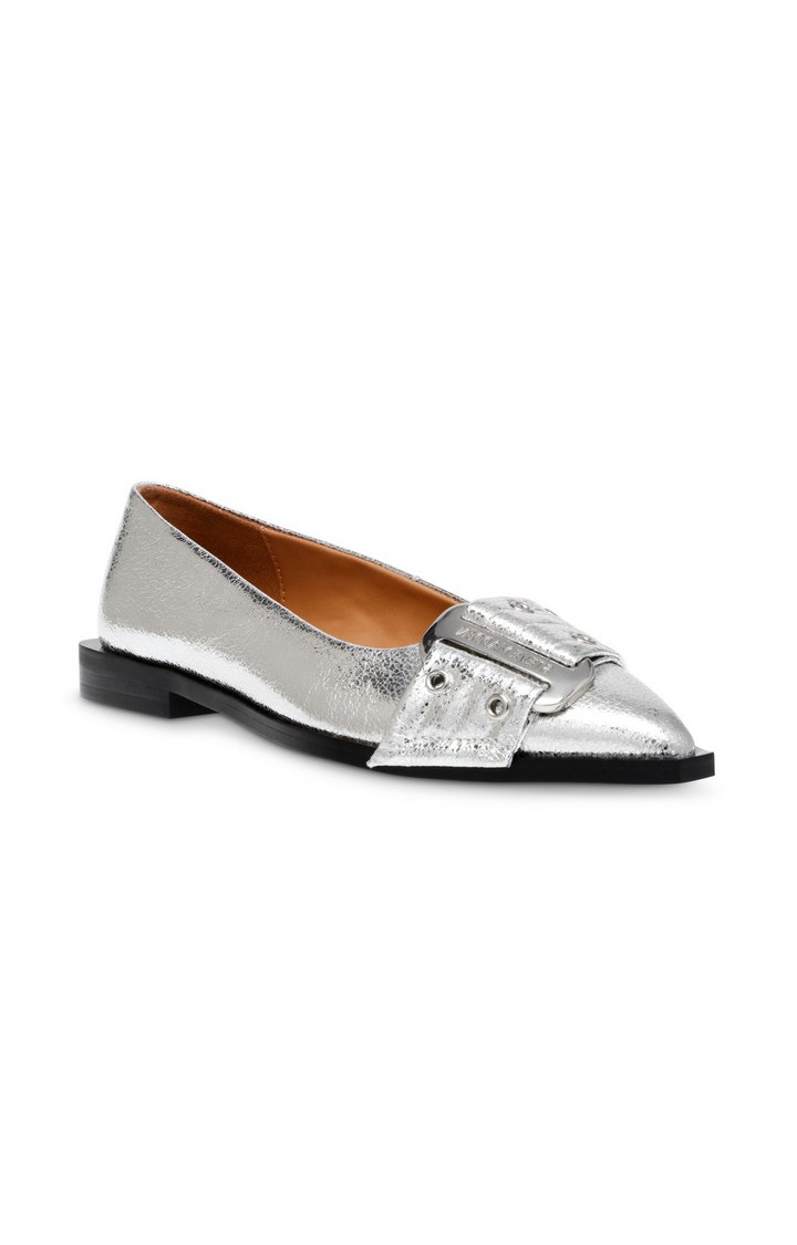 Grail Silver Closed Flats & Ballerinas