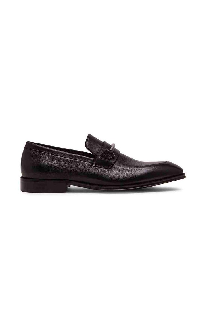 Bartton Black Tie-Ups & Dress Loafers