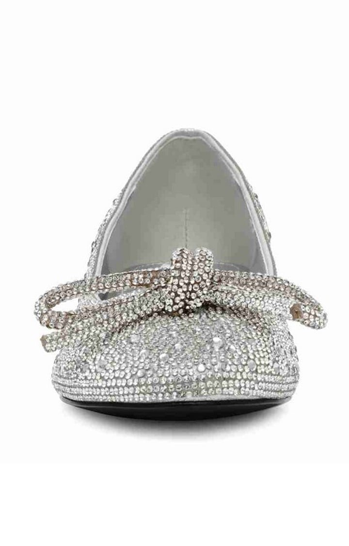 Celesta Silver Closed Flats & Ballerinas