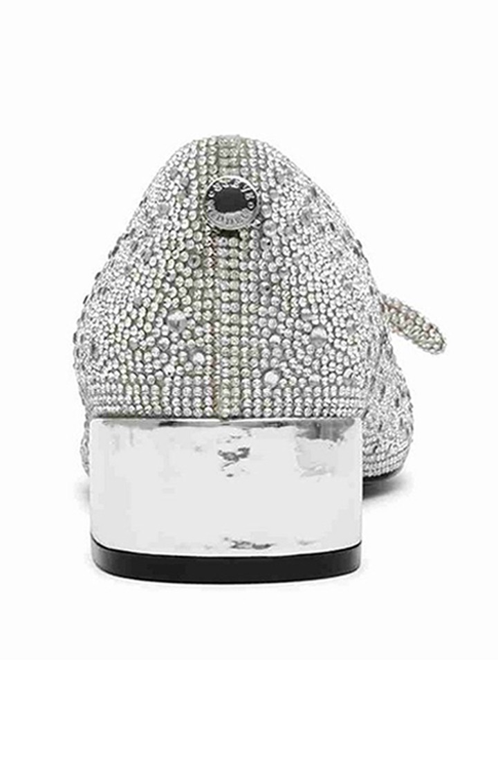 Celesta Silver Closed Flats & Ballerinas