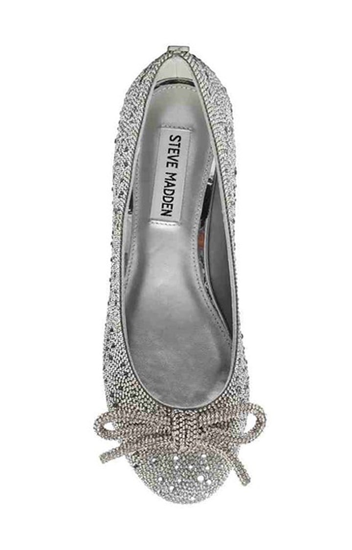 Celesta Silver Closed Flats & Ballerinas