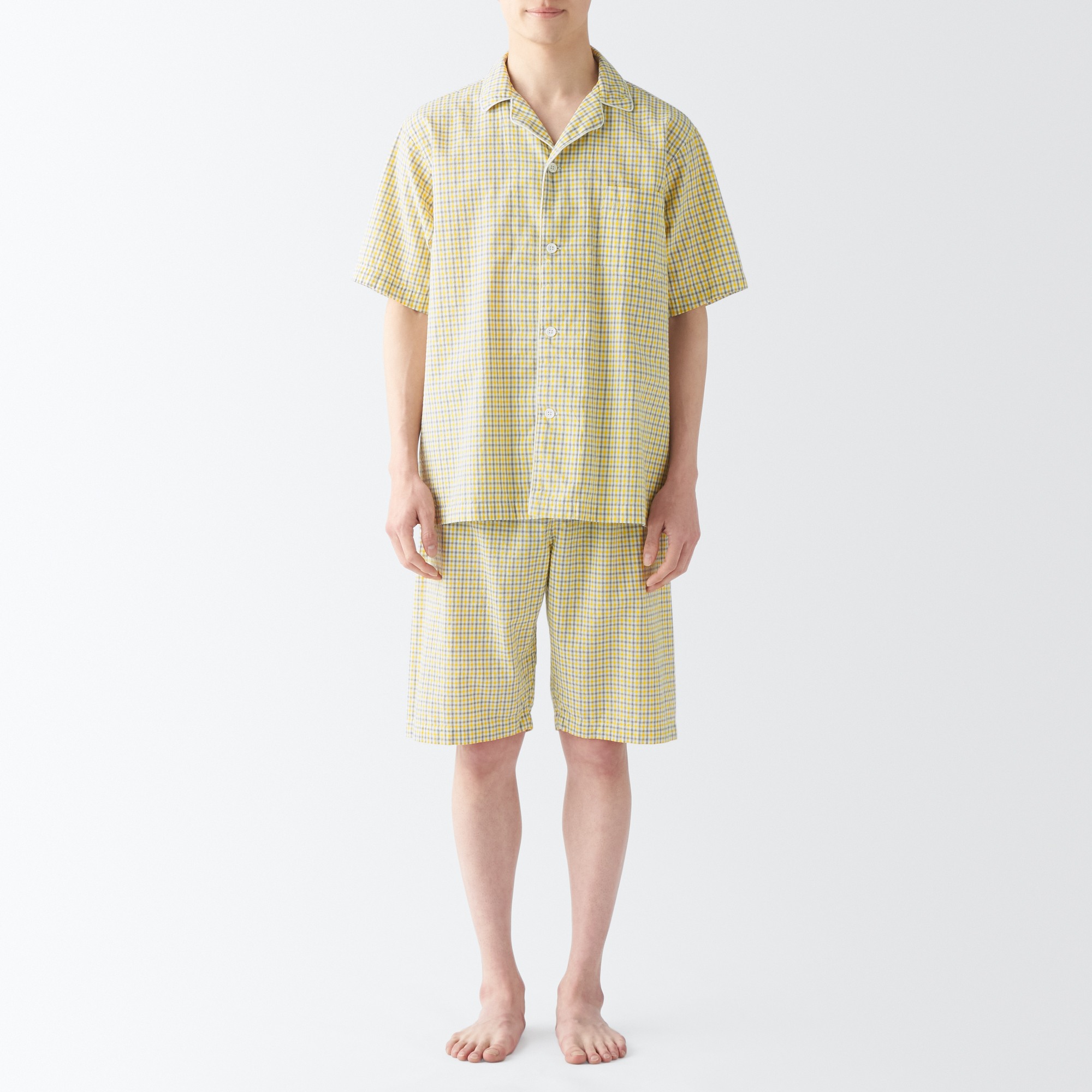 MUJI | Side seamless sucker Short Sleeve pajamas