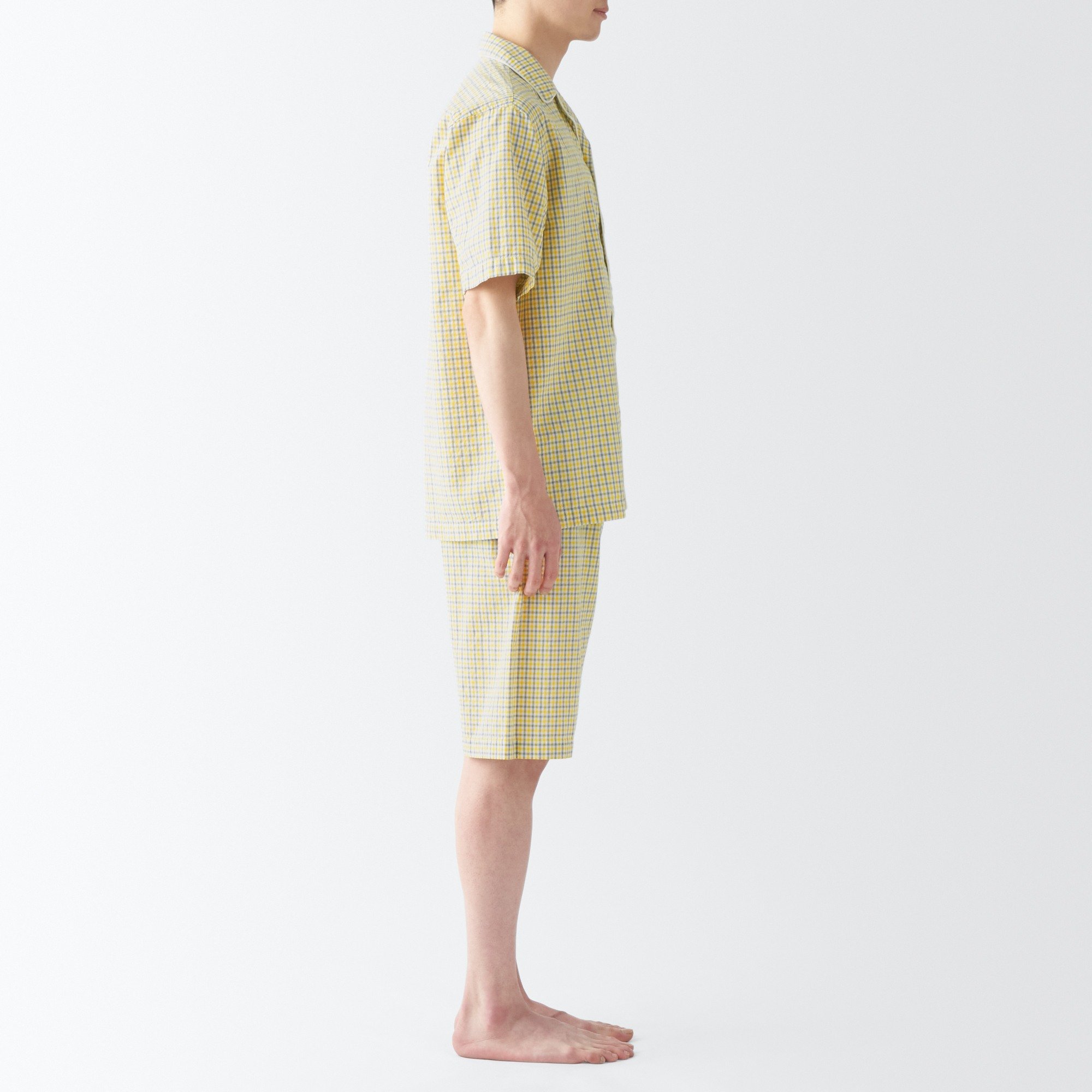 MUJI | Side seamless sucker Short Sleeve pajamas