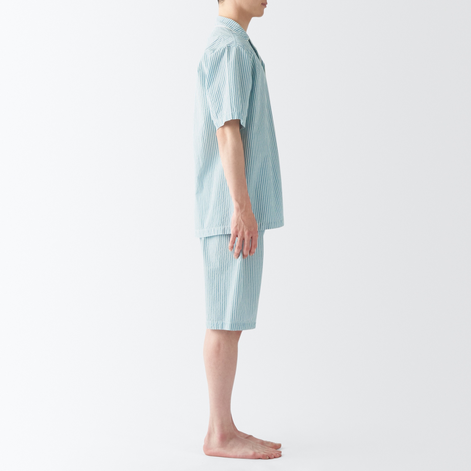MUJI | Side seamless sucker Short Sleeve pajamas
