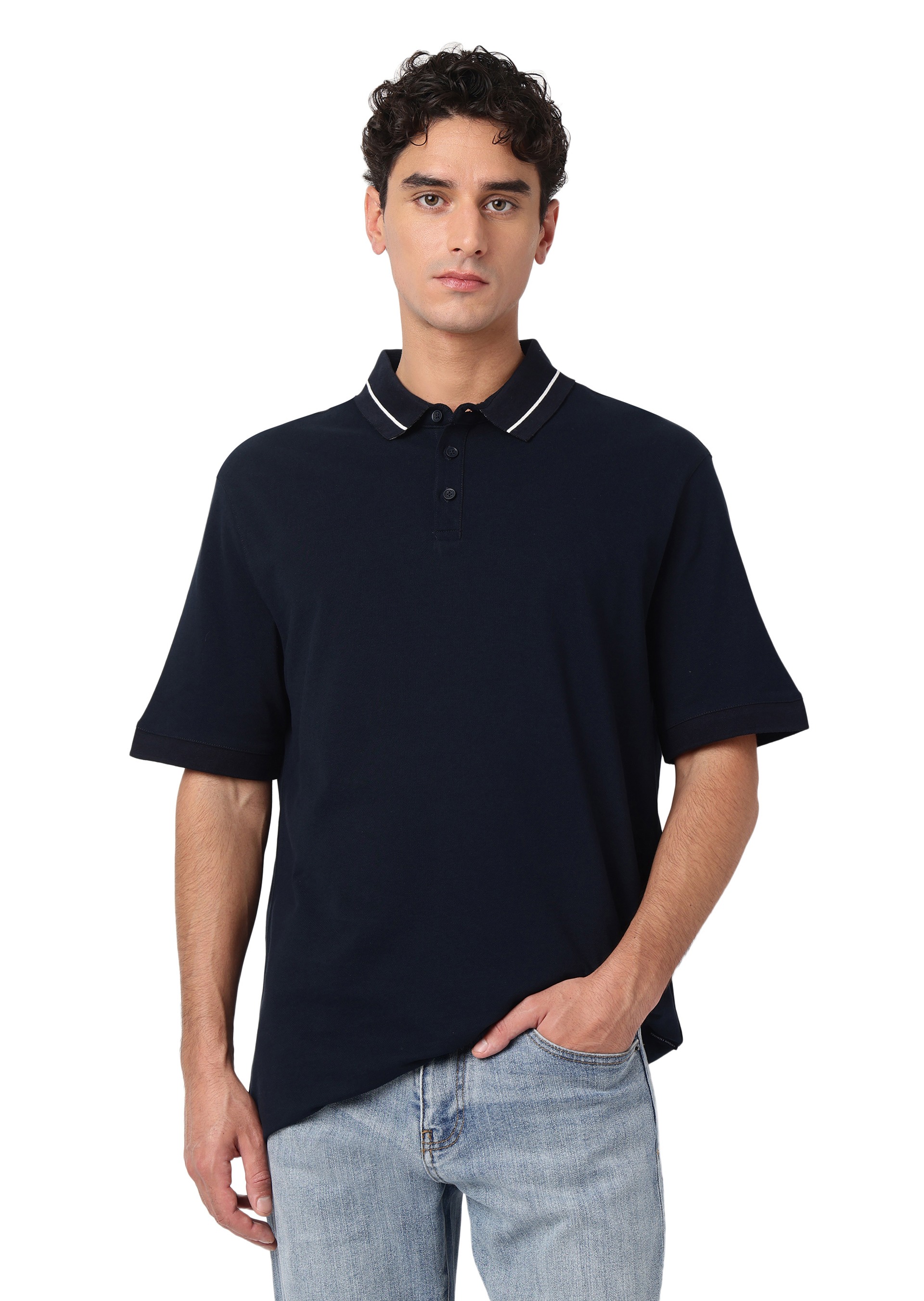 Armani Classics Regular + Fit Navy Polo