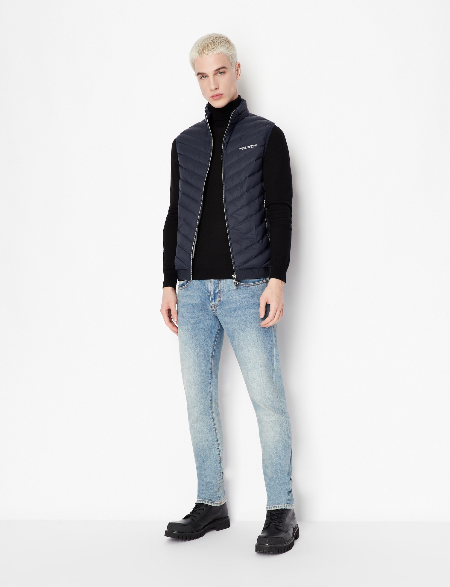 Essentials Regular Fit Navy/Melange Grey Waistcoat