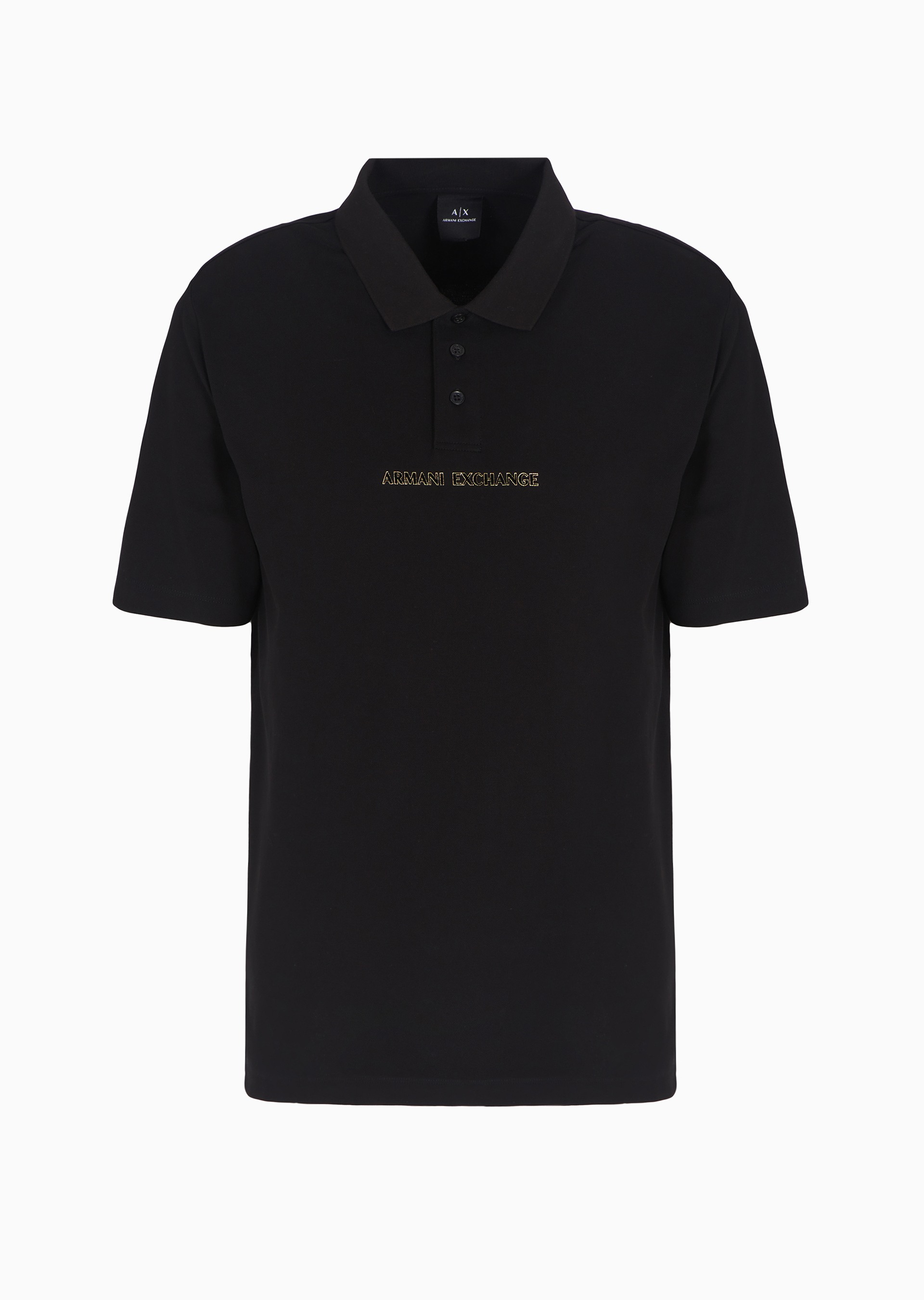 Armani exchange black polo sales