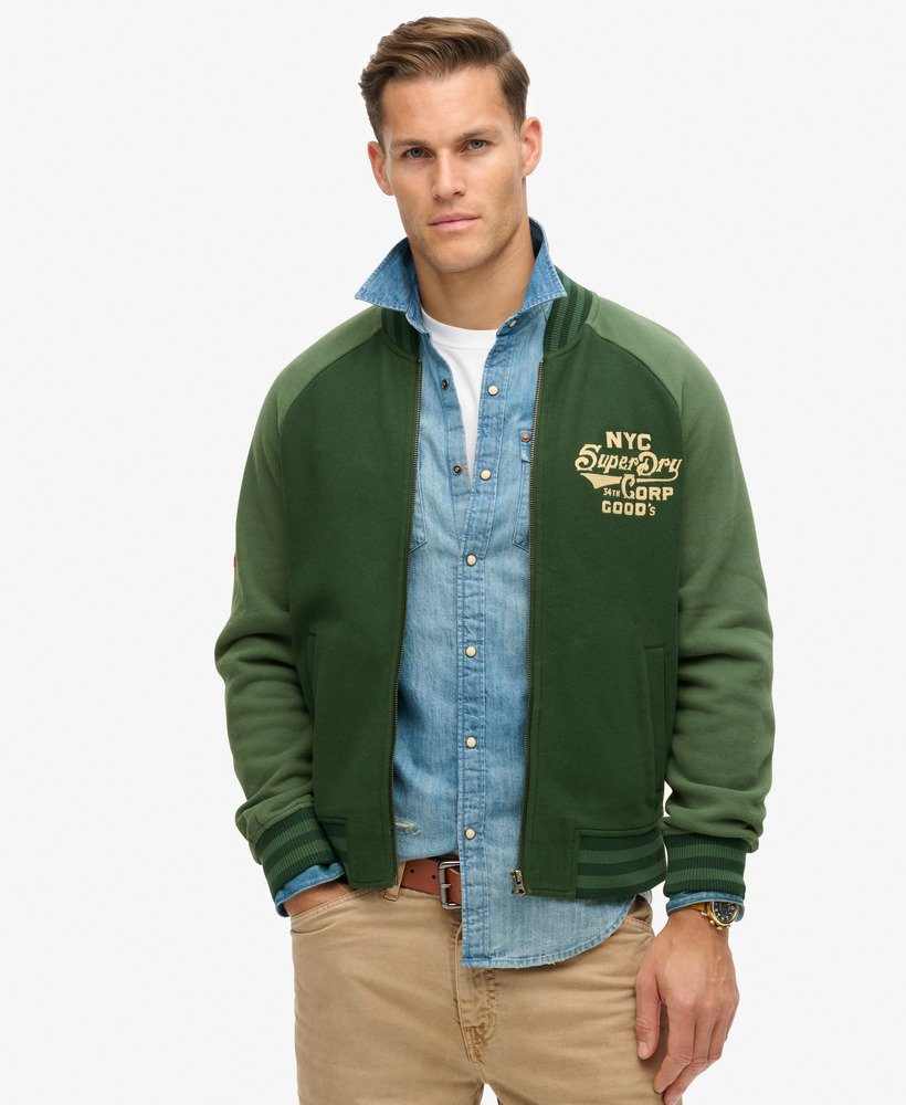 COLLEGE GRAPHIC JERSEY BOMBER